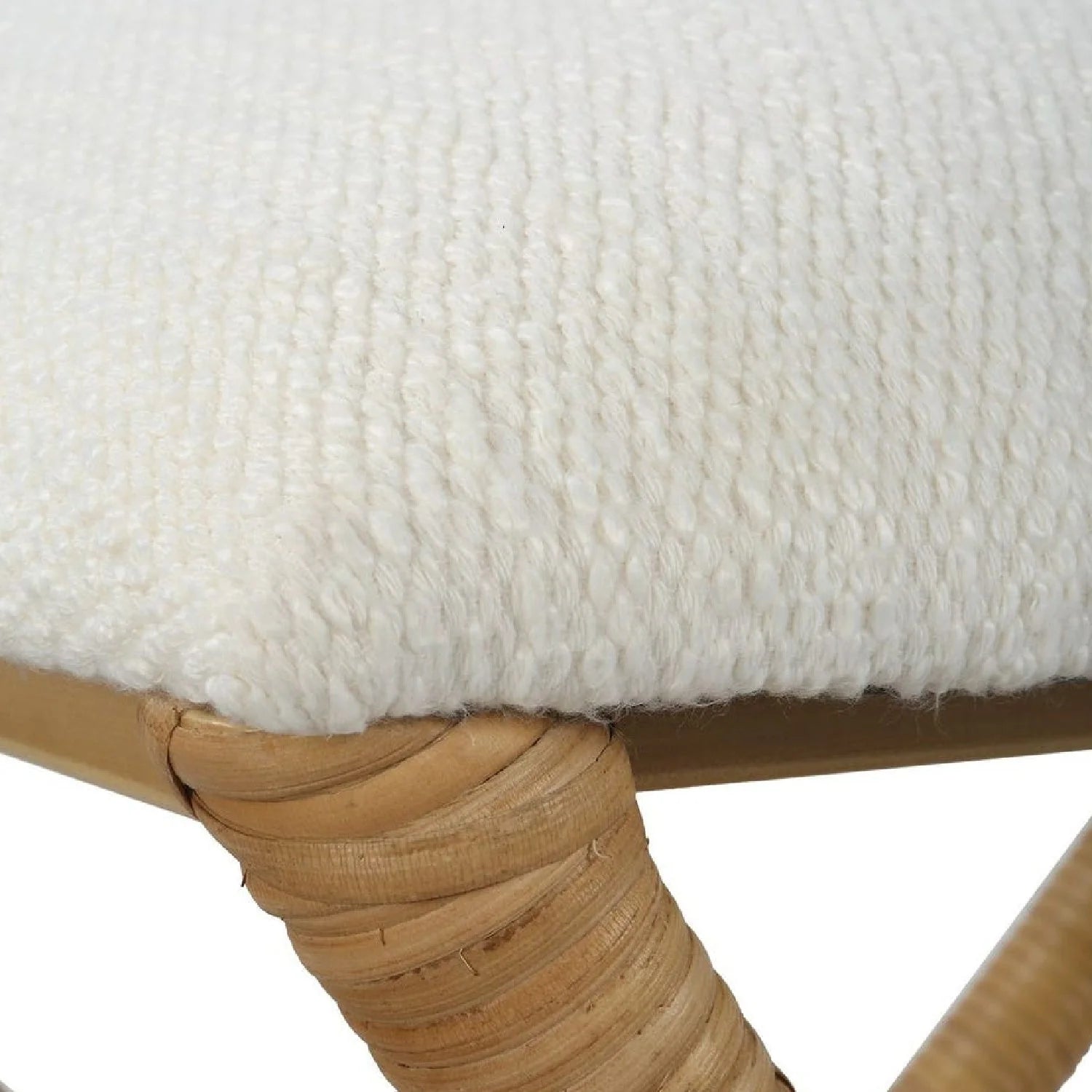 Luxury Natural Rattan Bench European Style for Villa
