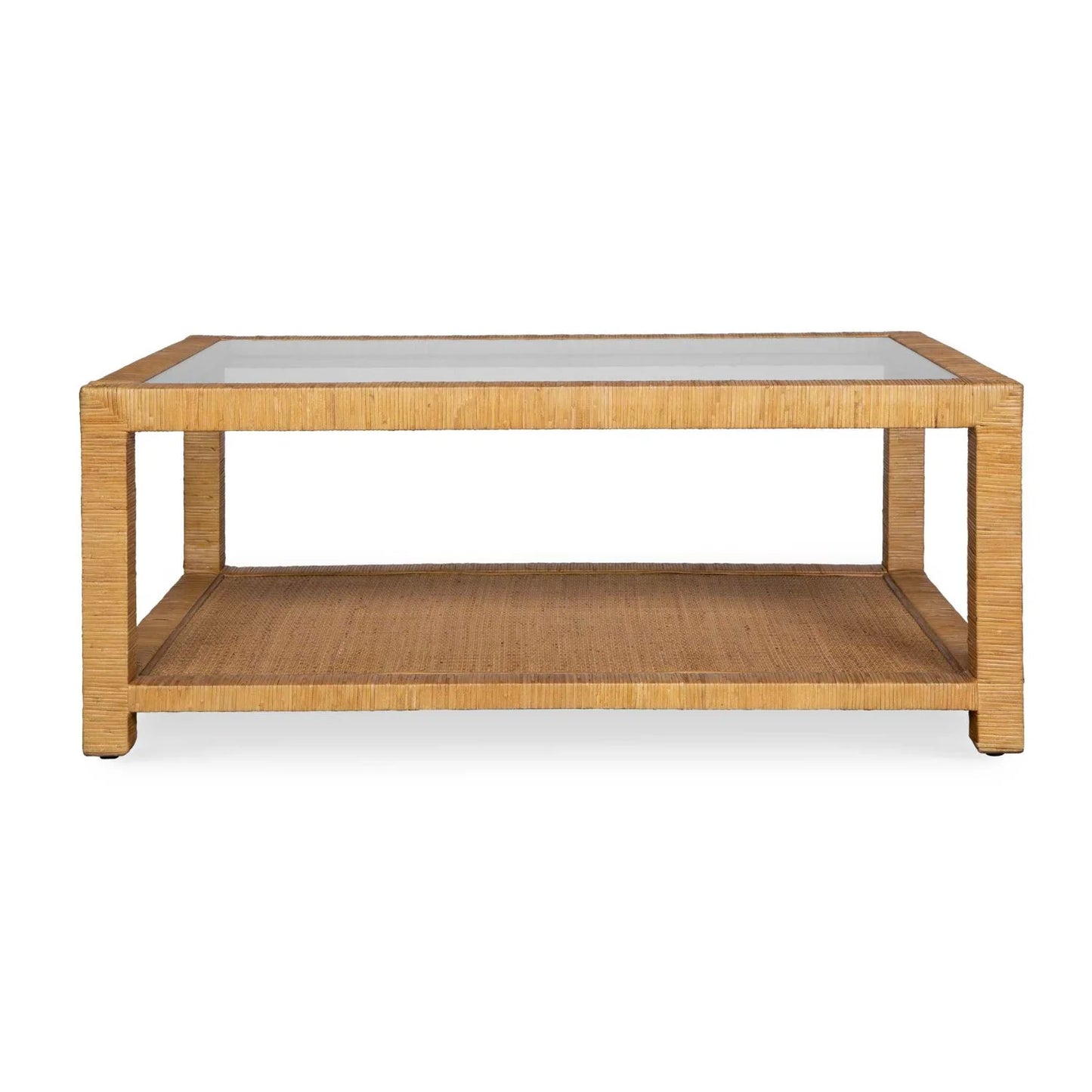 Luxury Natural Rattan Coffee Table Modern Italian Style for Villa