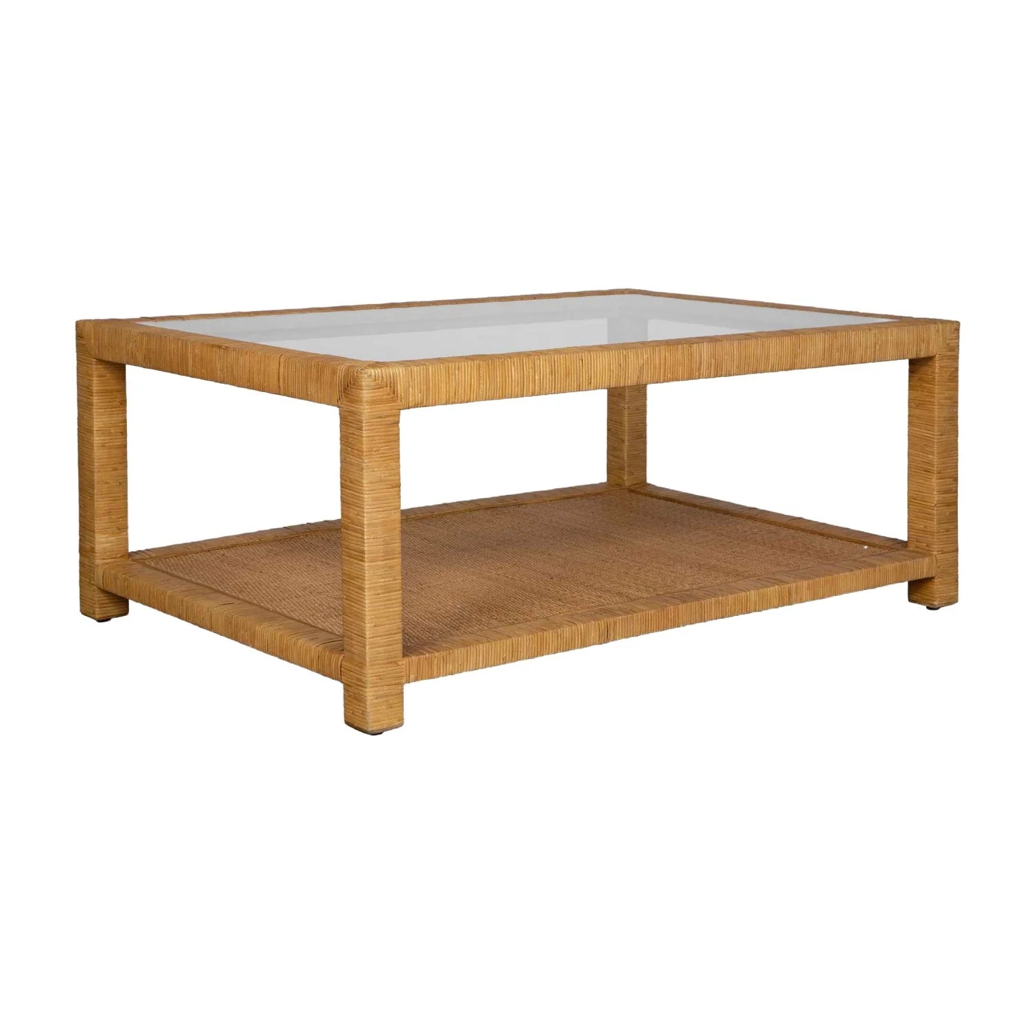 Luxury Natural Rattan Coffee Table Modern Italian Style for Villa
