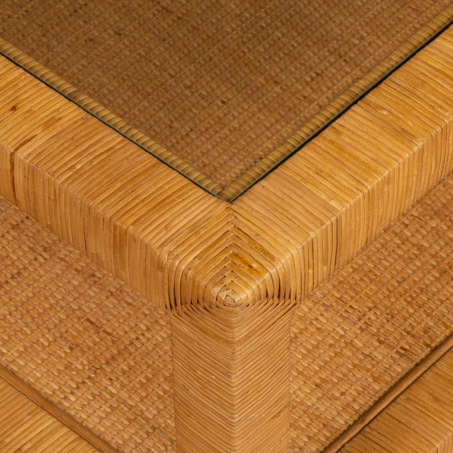 Luxury Natural Rattan Coffee Table Modern Italian Style for Villa