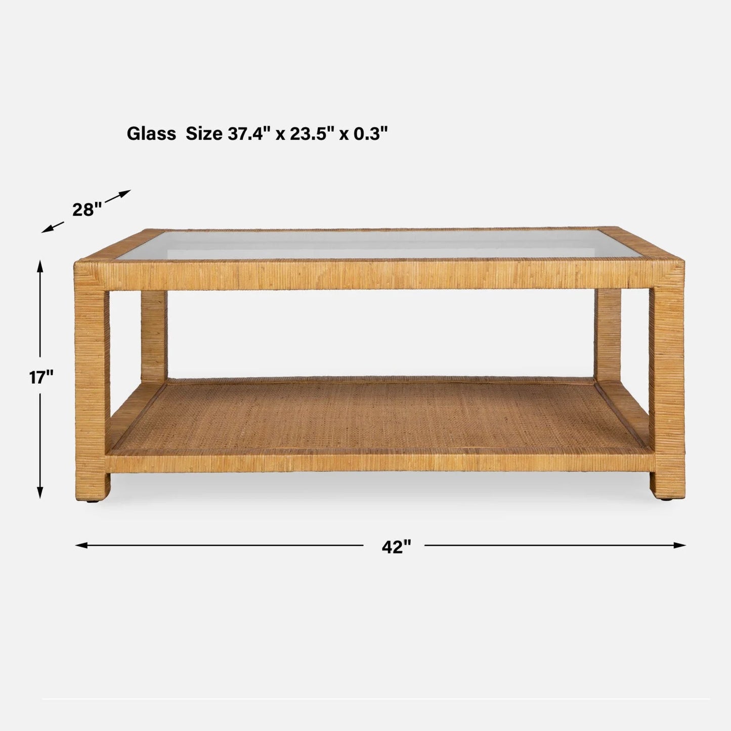 Luxury Natural Rattan Coffee Table Modern Italian Style for Villa