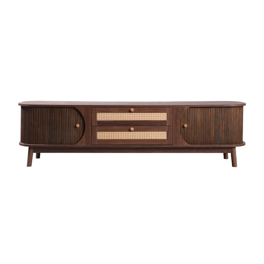 Luxury Natural Rattan Media Unit Modern Italian Style for Villa