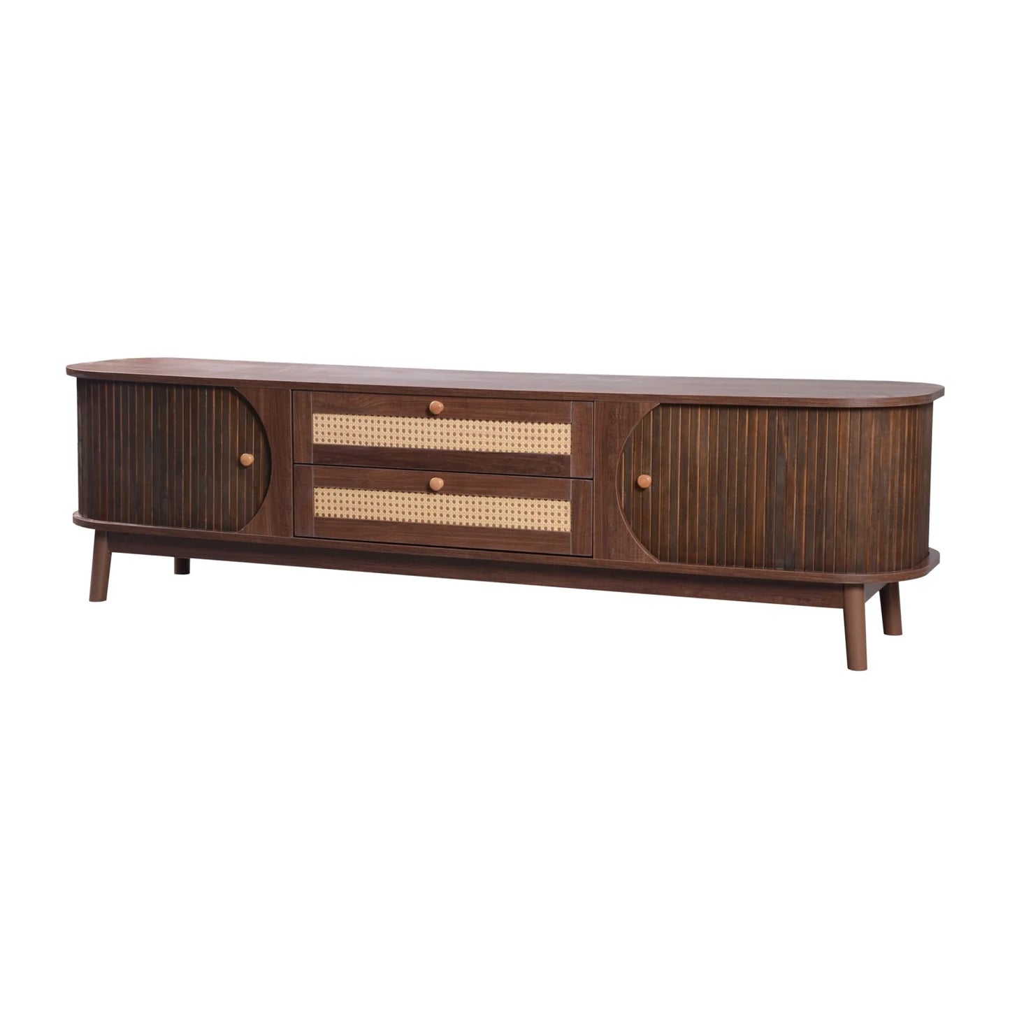 Luxury Natural Rattan Media Unit Modern Italian Style for Villa