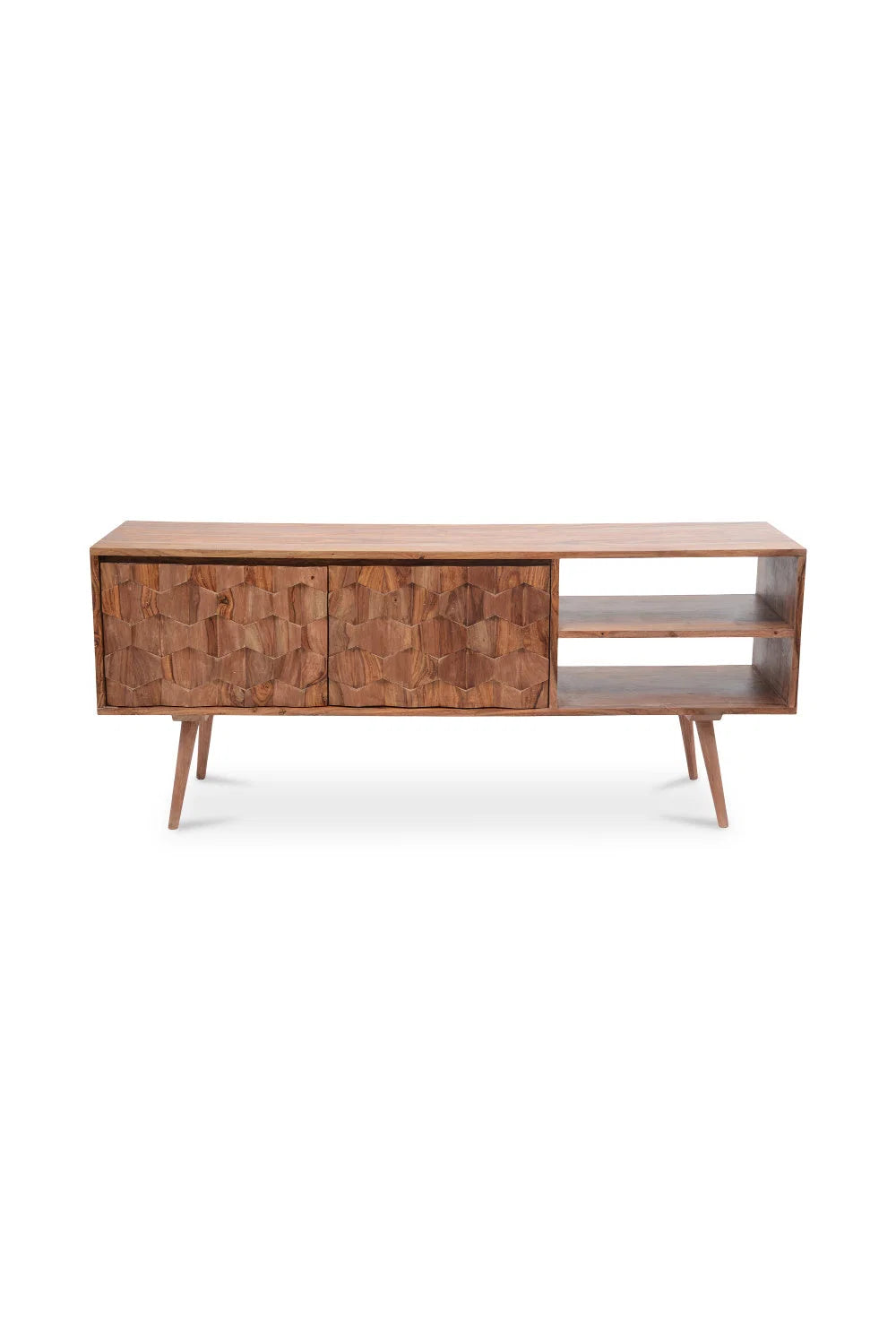 Luxury Natural Sheesham Media Cabinet Modern Italian Style for Villa