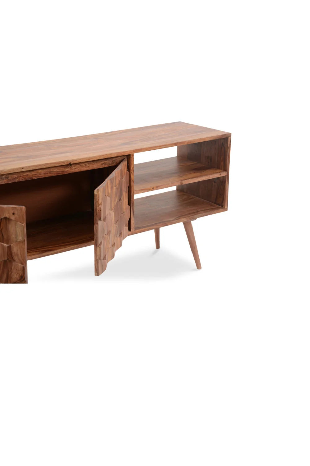 Luxury Natural Sheesham Media Cabinet Modern Italian Style for Villa