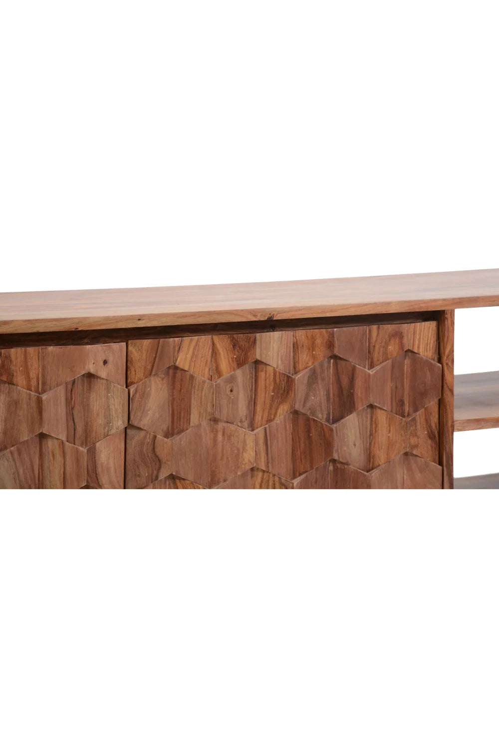 Luxury Natural Sheesham Media Cabinet Modern Italian Style for Villa