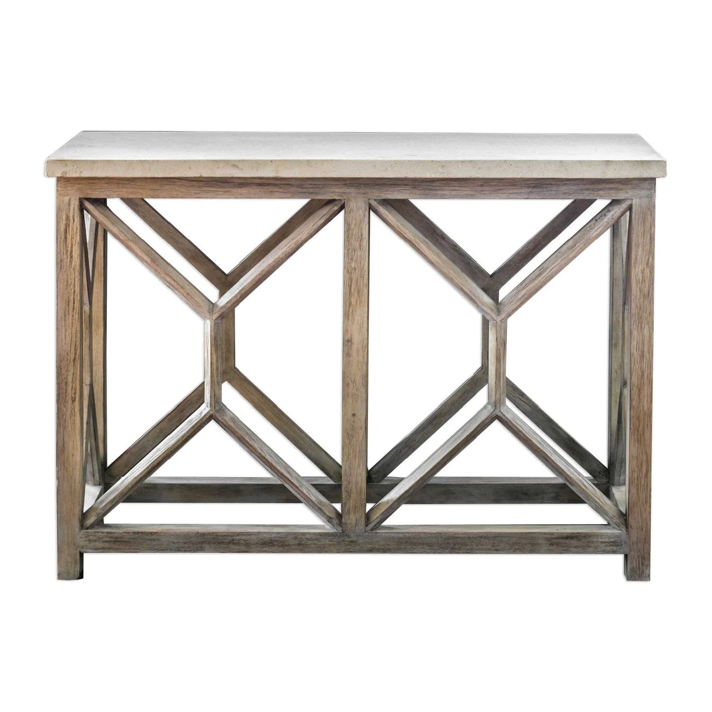 Luxury Natural White Limestone Console Table Modern Italian Style for Villa