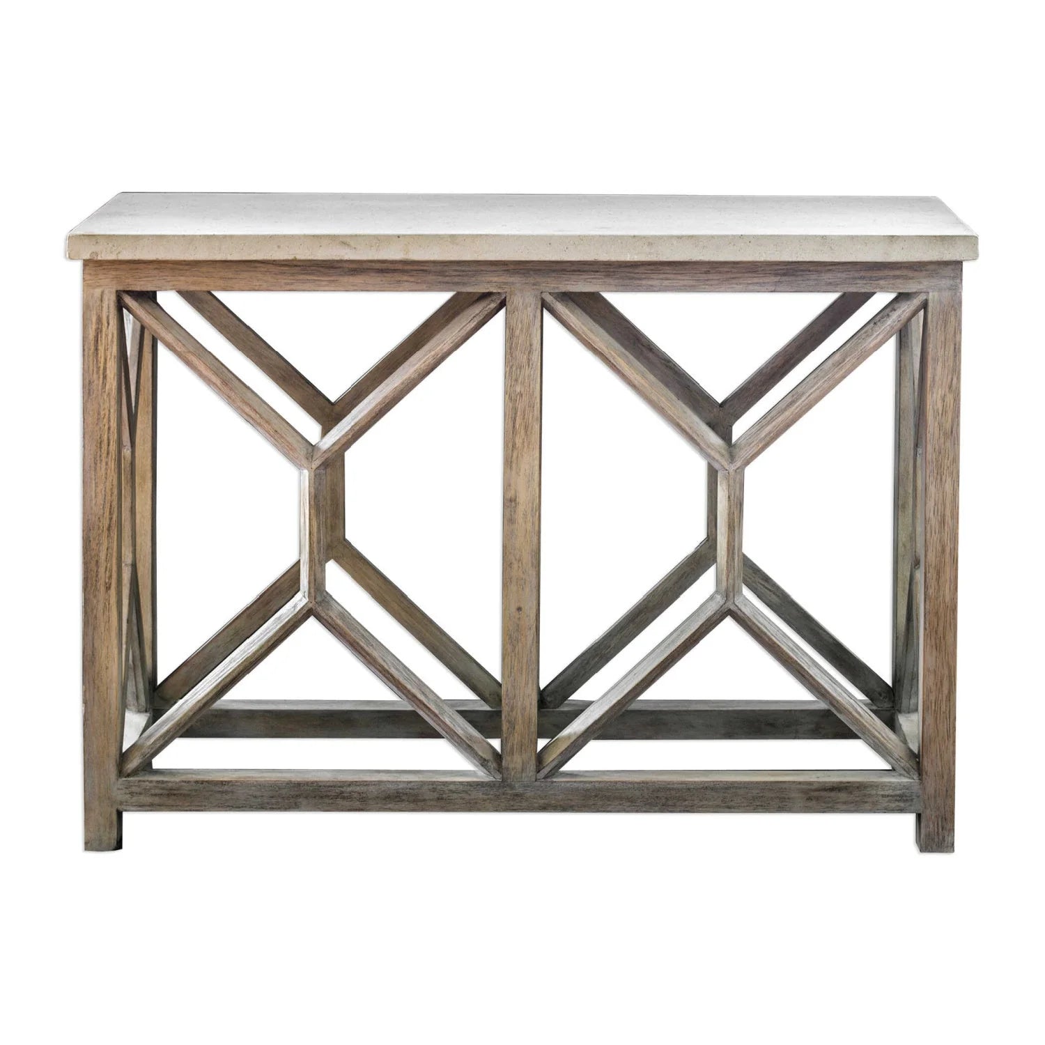 Luxury Natural White Limestone Console Table Modern Italian Style for Villa