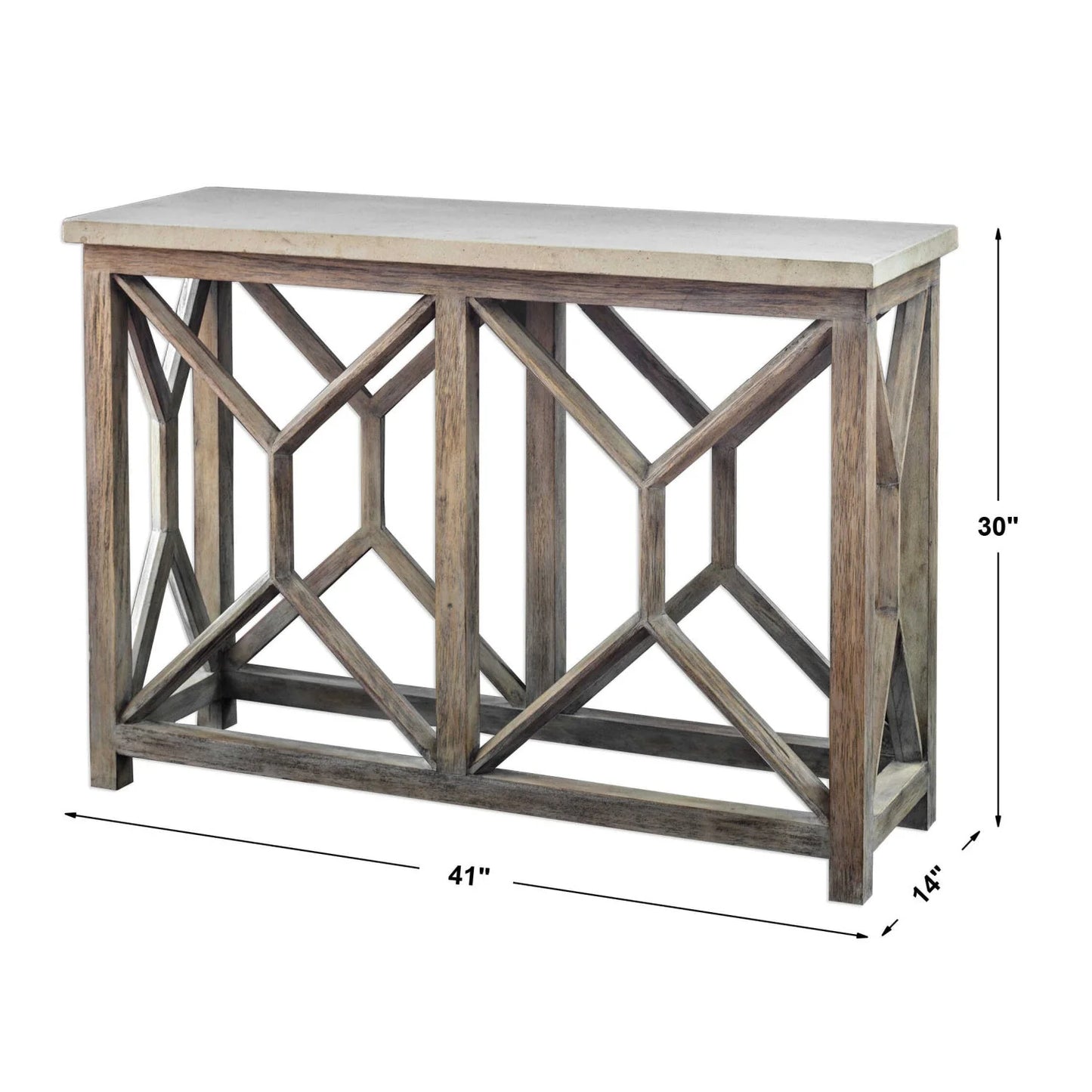 Luxury Natural White Limestone Console Table Modern Italian Style for Villa