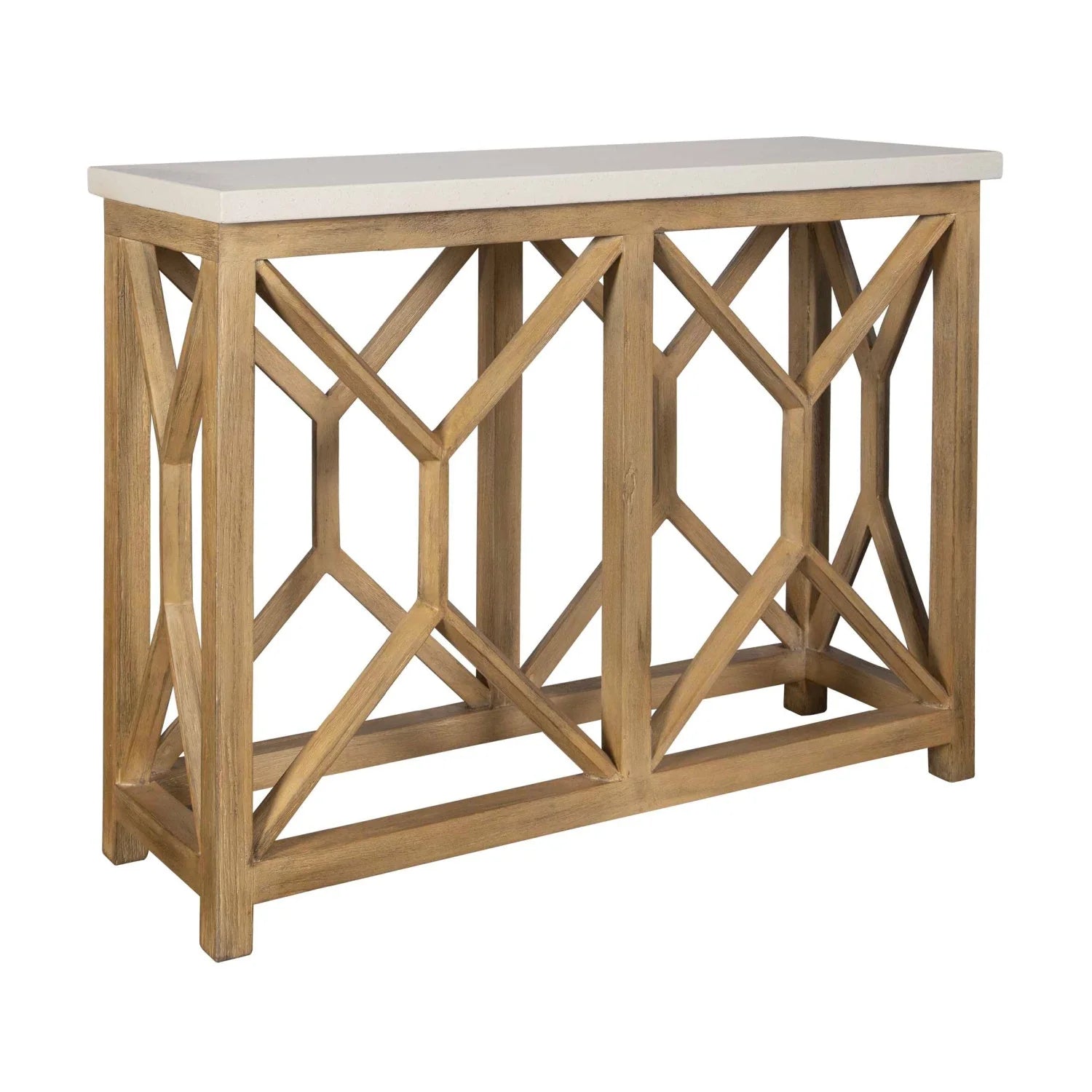 Luxury Natural White Limestone Console Table Modern Italian Style for Villa
