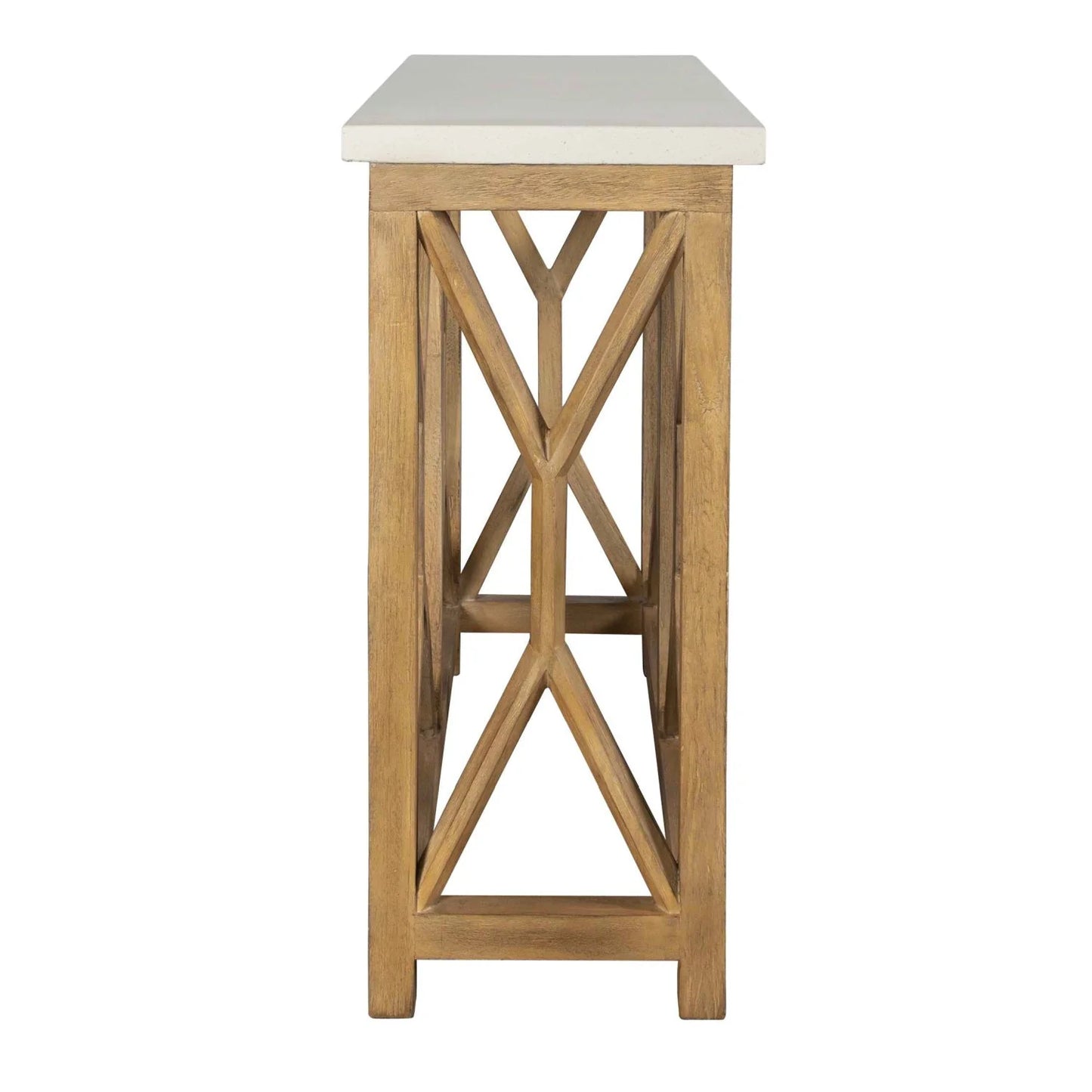 Luxury Natural White Limestone Console Table Modern Italian Style for Villa