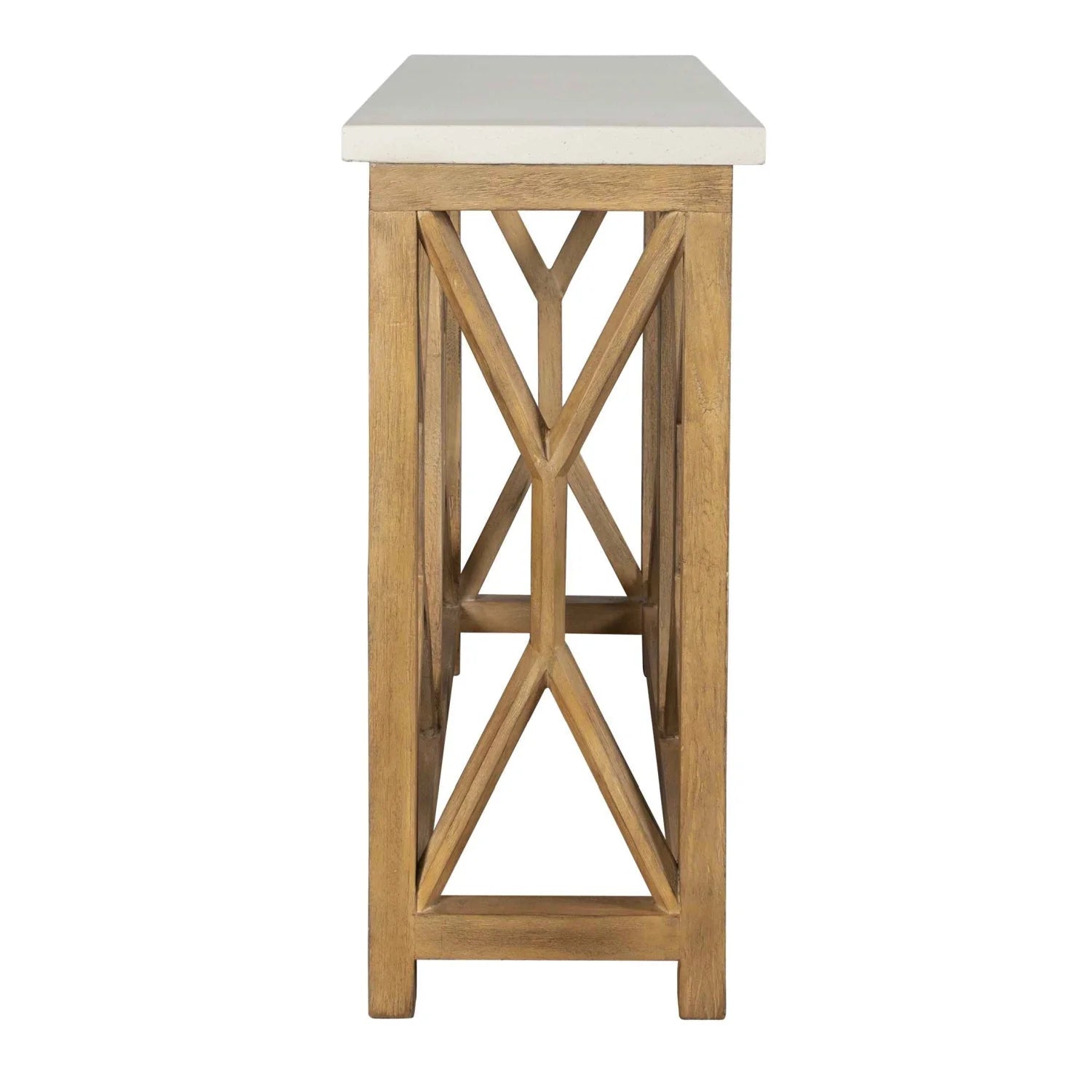 Luxury Natural White Limestone Console Table Modern Italian Style for Villa