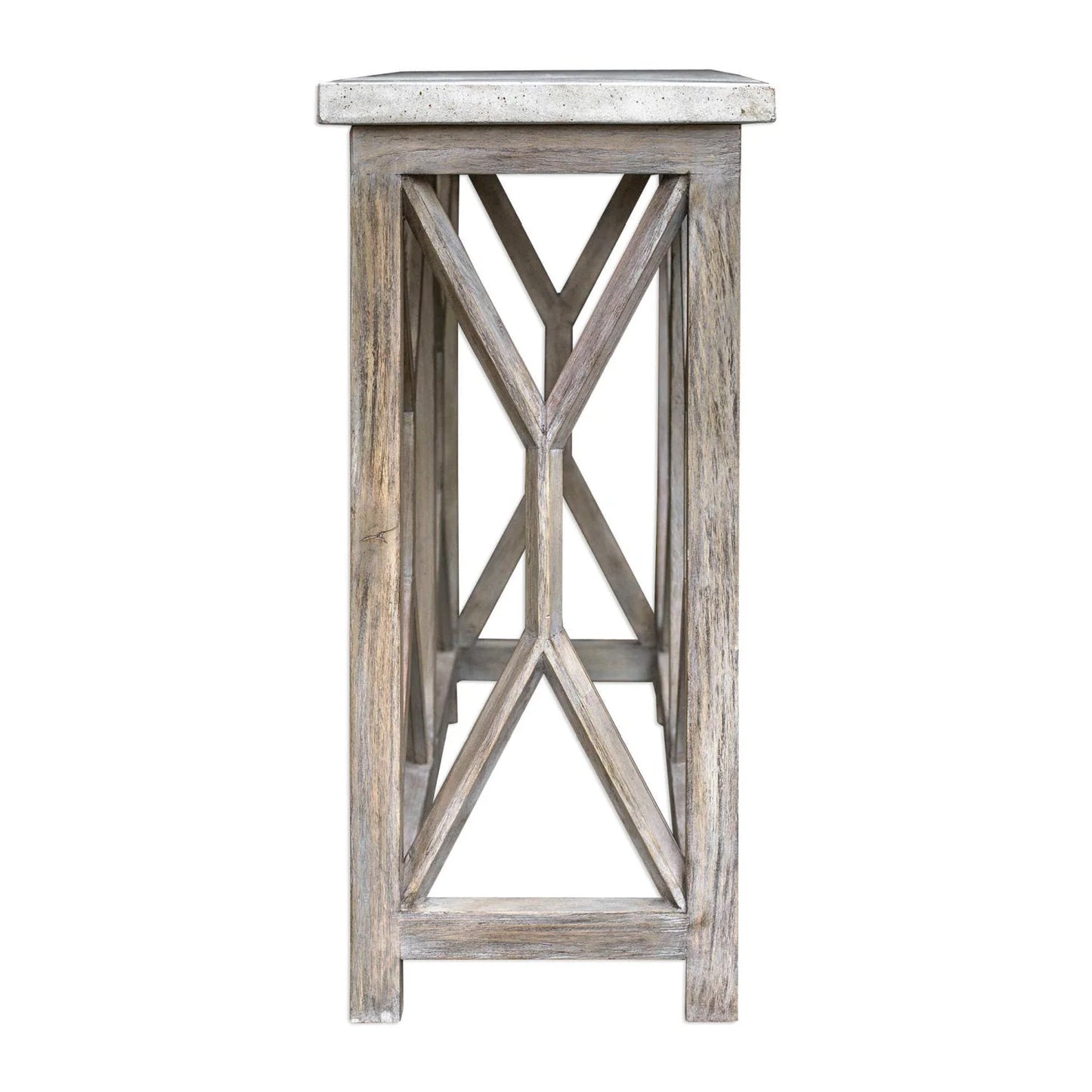 Luxury Natural White Limestone Console Table Modern Italian Style for Villa