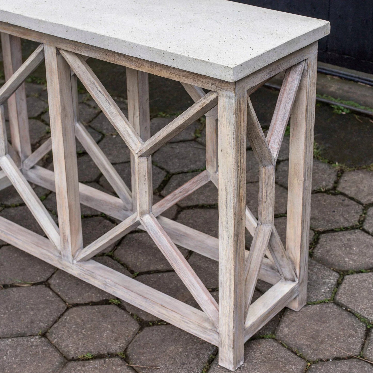 Luxury Natural White Limestone Console Table Modern Italian Style for Villa