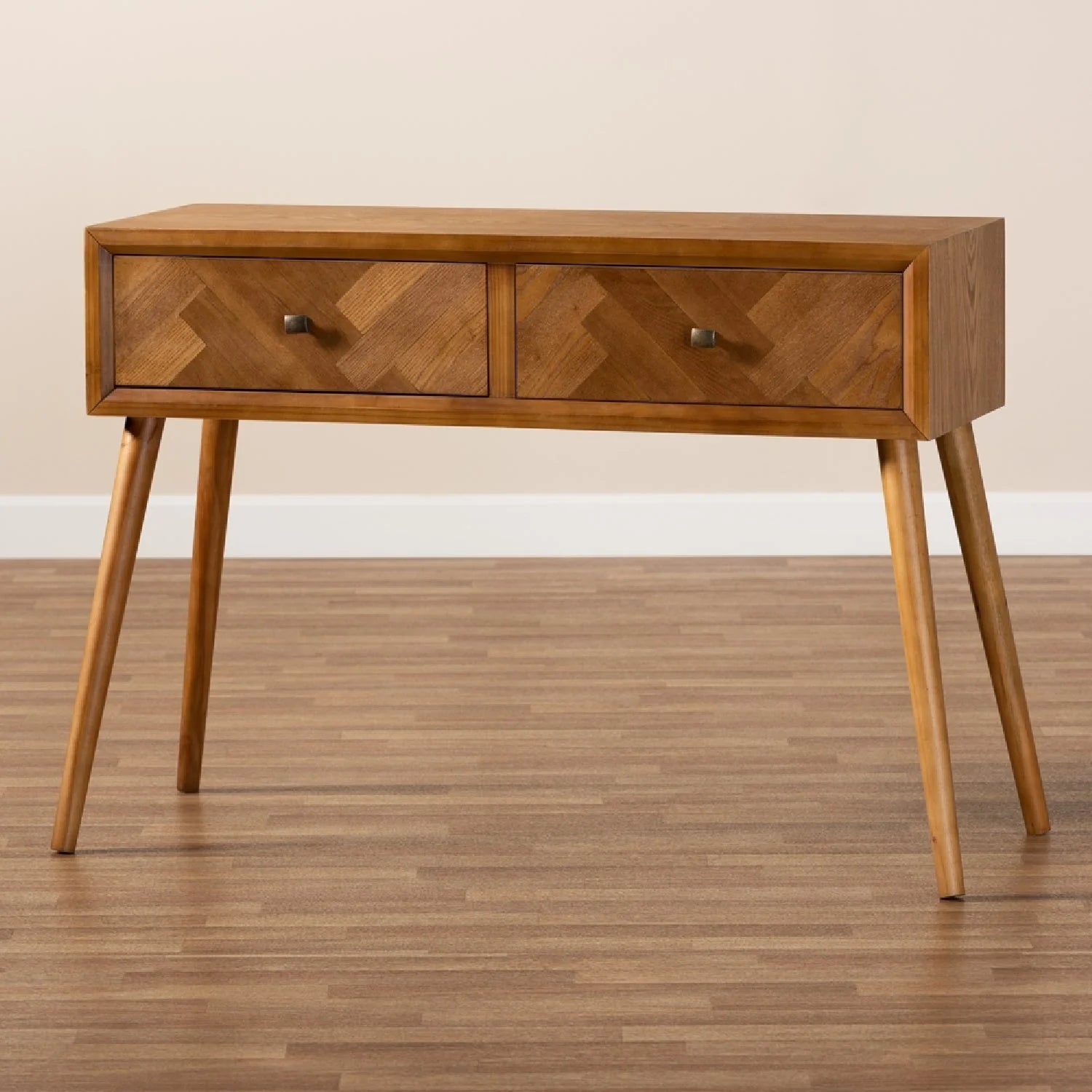 Luxury Natural Wood 2-Drawer Console Table Modern Italian Style for Villa