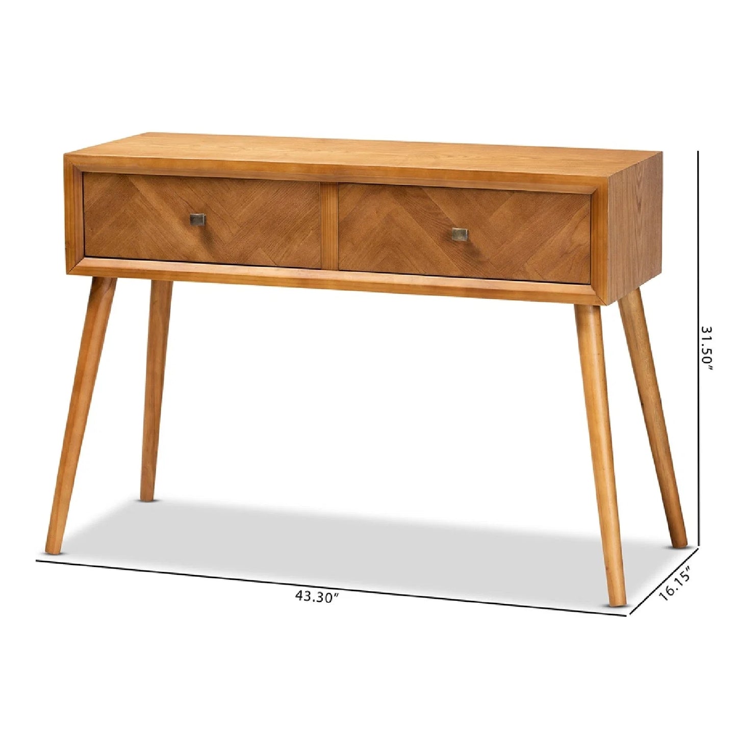 Luxury Natural Wood 2-Drawer Console Table Modern Italian Style for Villa