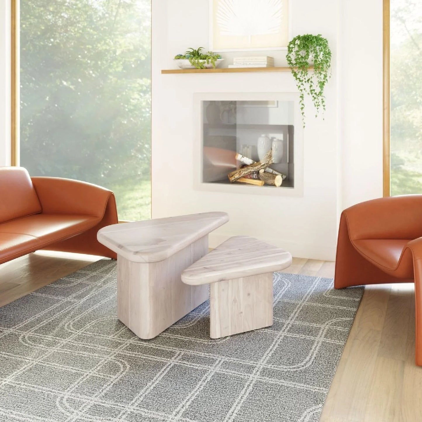 Luxury Navidic Acacia Coffee Table Modern Italian Style for Villa