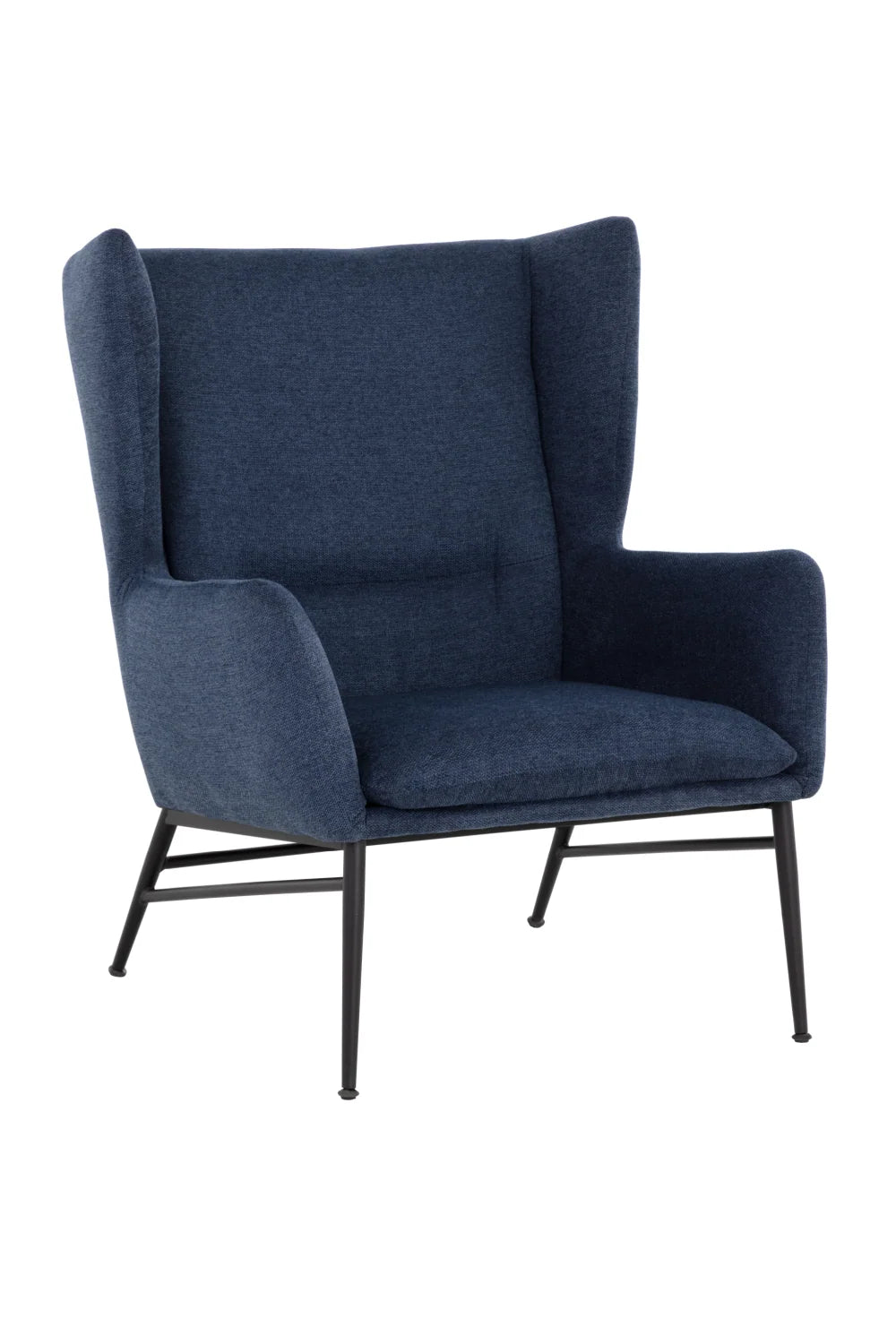 Luxury Navy Blue Wingback Lounge Chair European Style for Villa