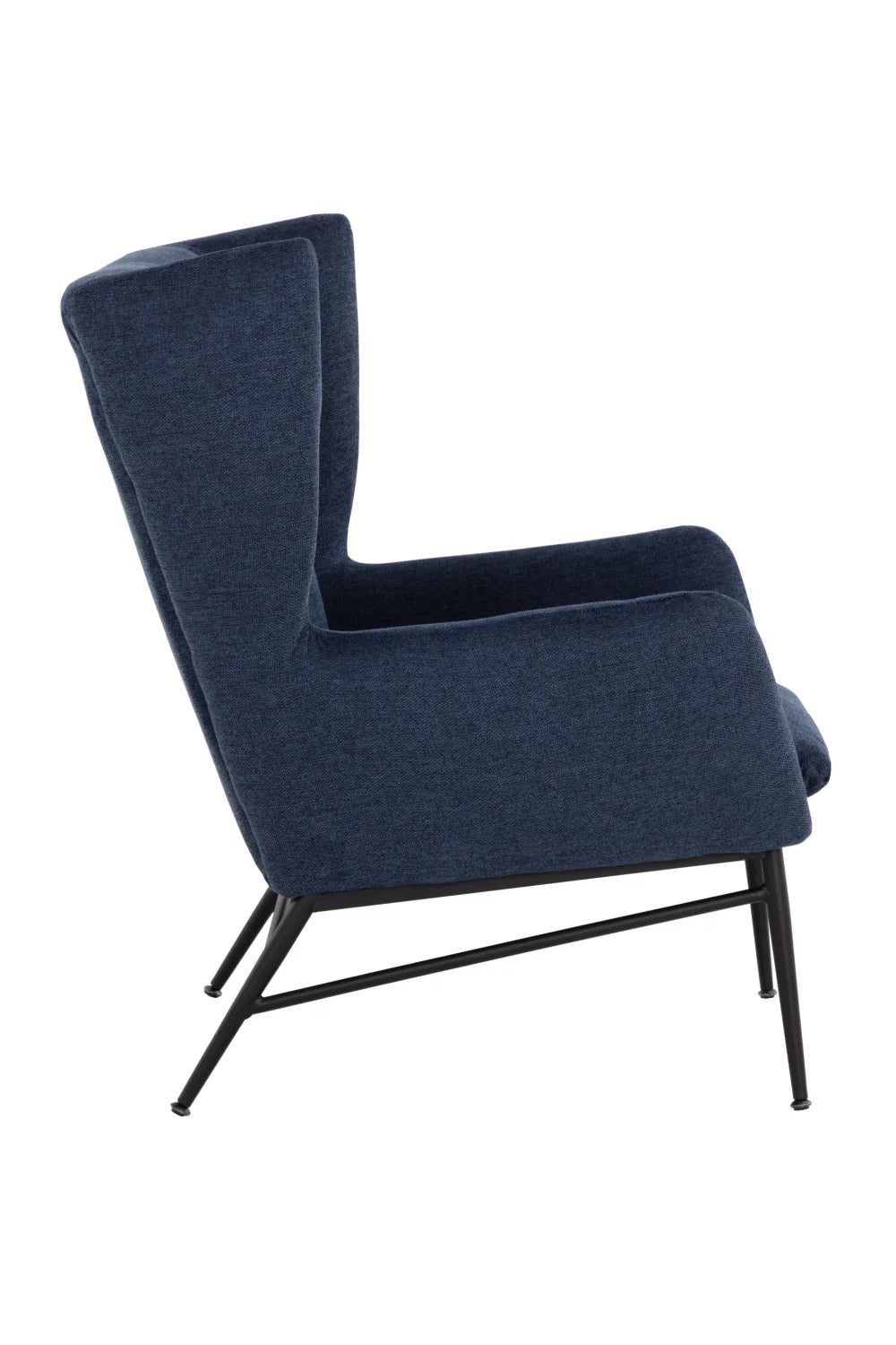 Luxury Navy Blue Wingback Lounge Chair European Style for Villa
