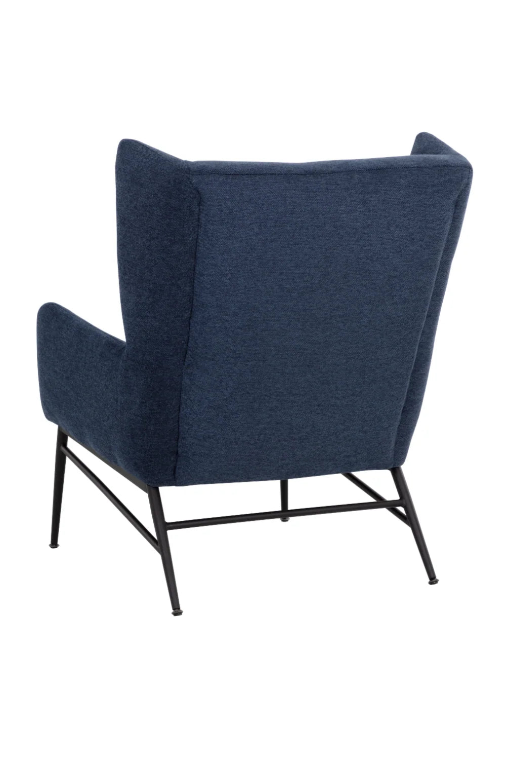 Luxury Navy Blue Wingback Lounge Chair European Style for Villa