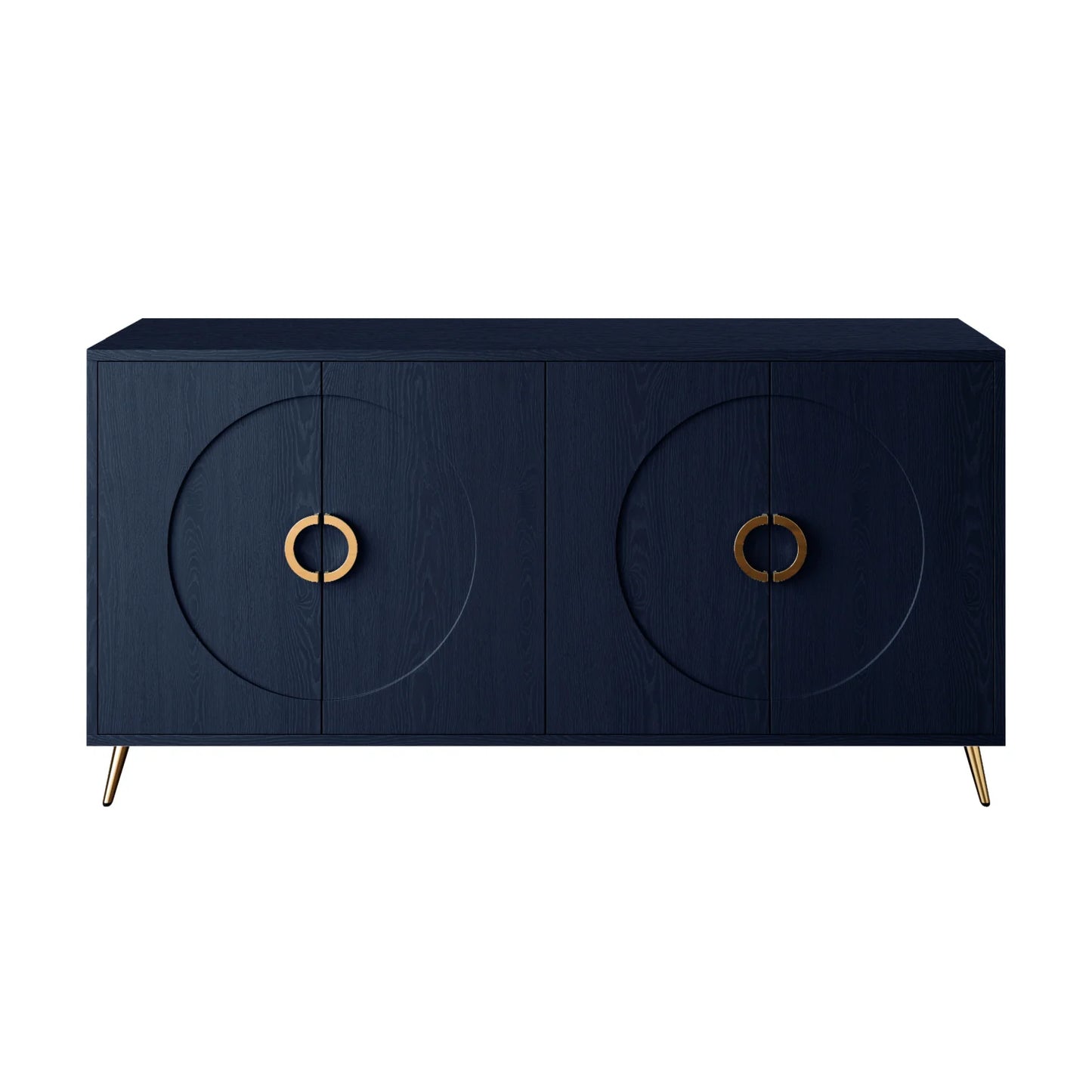 Luxury Navy Blue Wooden Sideboard European Style for Villa