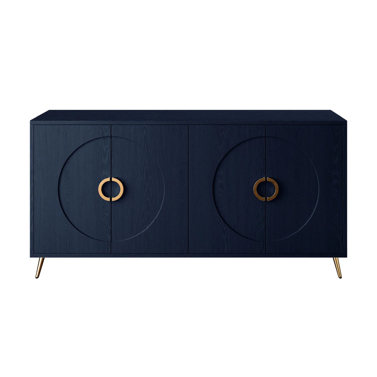 Luxury Navy Blue Wooden Sideboard European Style for Villa