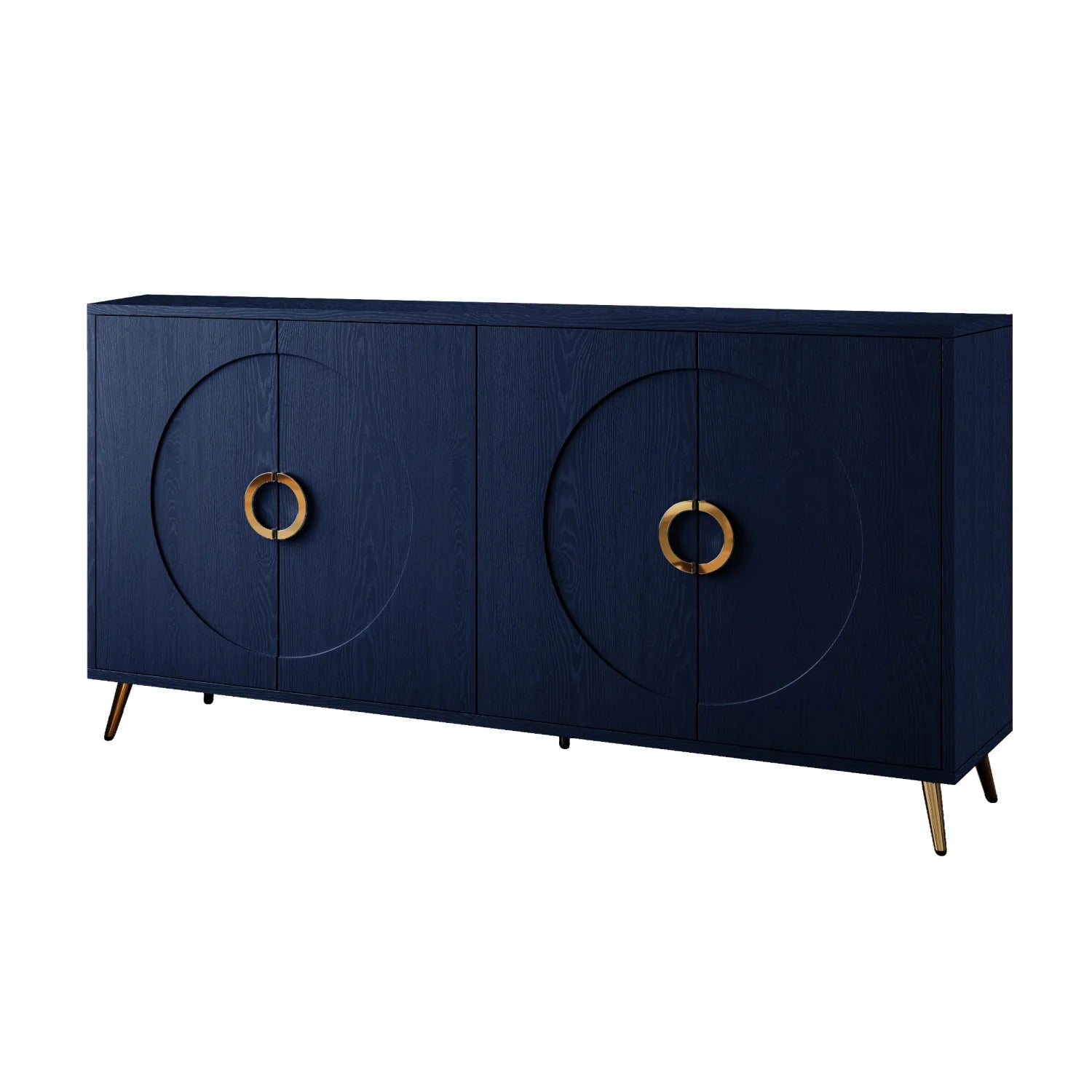 Luxury Navy Blue Wooden Sideboard European Style for Villa