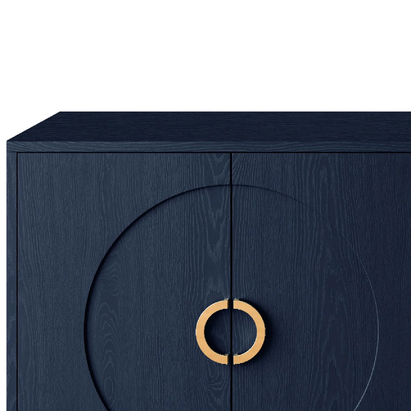 Luxury Navy Blue Wooden Sideboard European Style for Villa