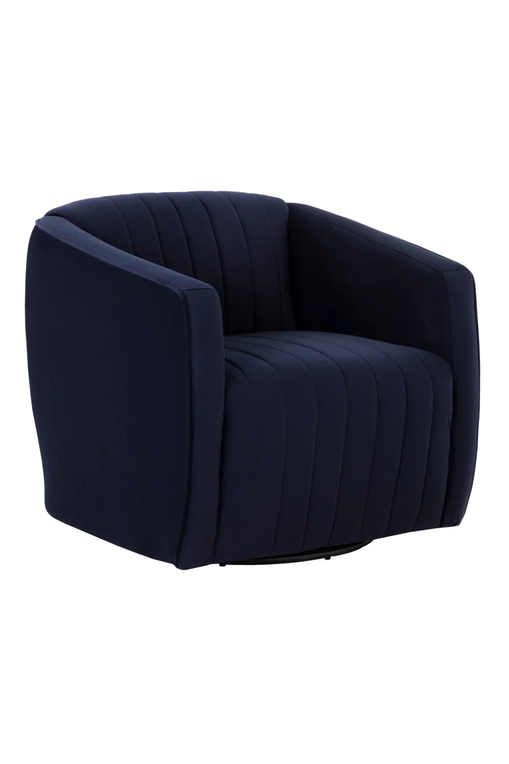 Luxury Navy Fabric Swivel Lounge Chair Modern Italian Style for Villa