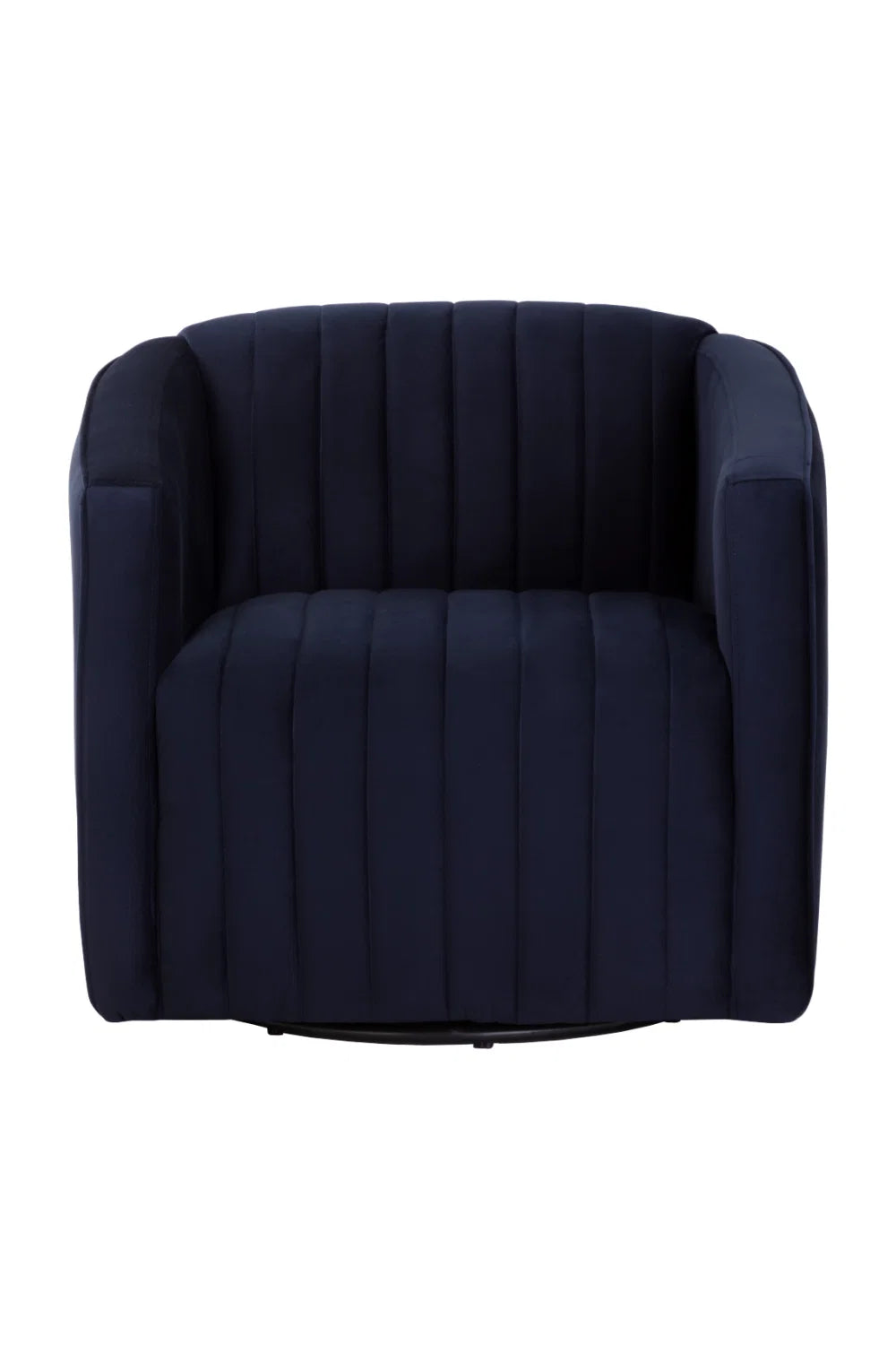 Luxury Navy Fabric Swivel Lounge Chair Modern Italian Style for Villa