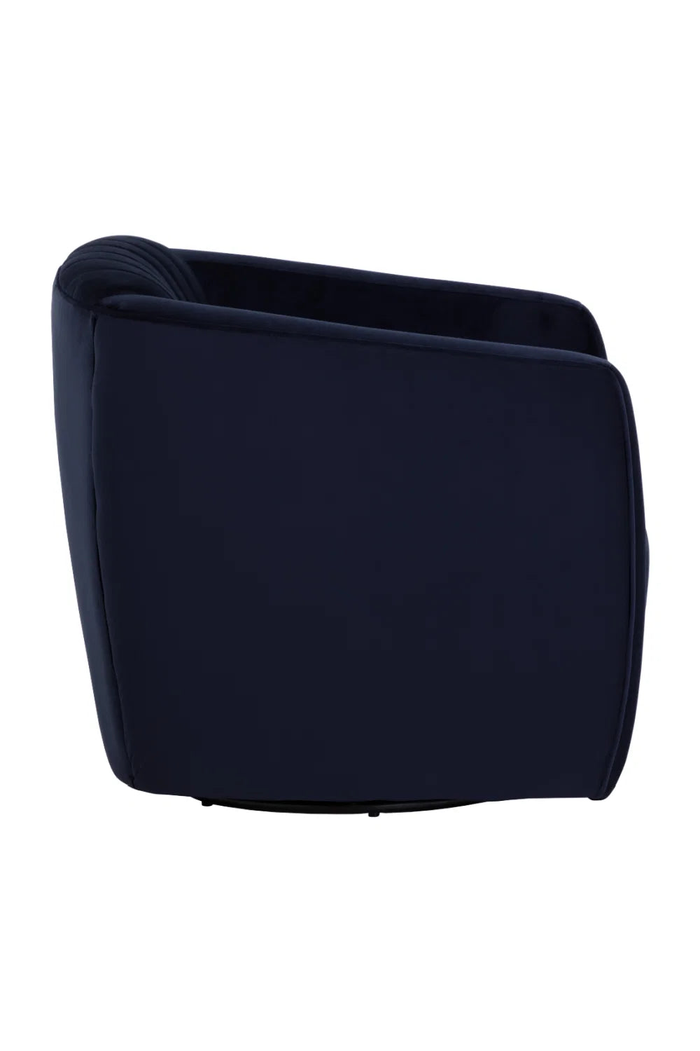 Luxury Navy Fabric Swivel Lounge Chair Modern Italian Style for Villa