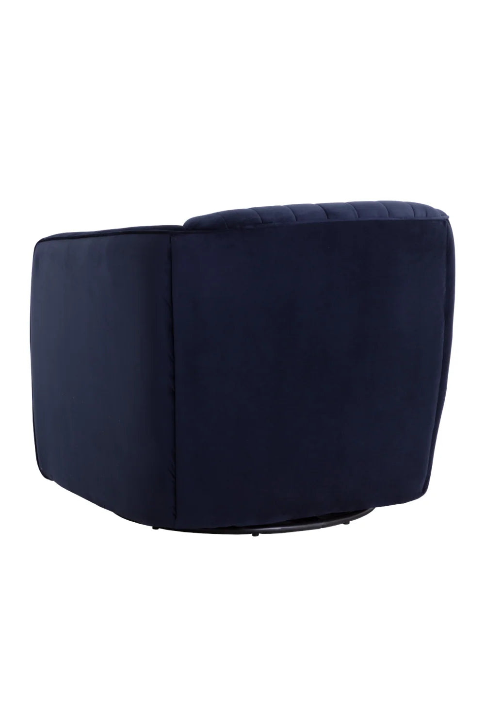 Luxury Navy Fabric Swivel Lounge Chair Modern Italian Style for Villa