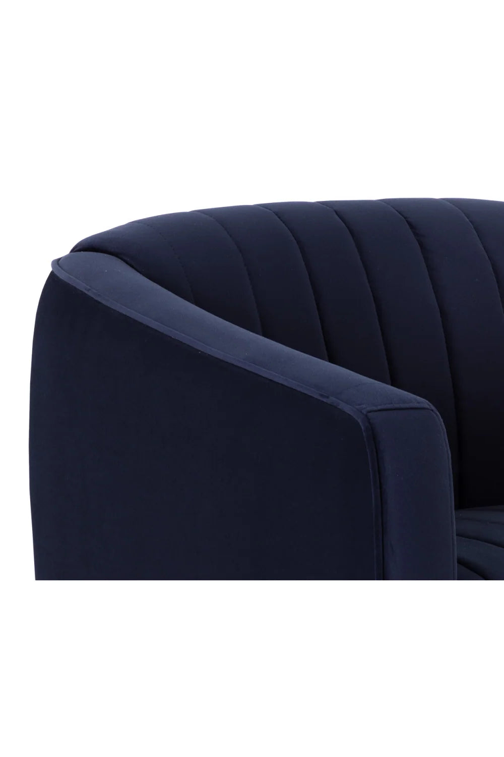 Luxury Navy Fabric Swivel Lounge Chair Modern Italian Style for Villa