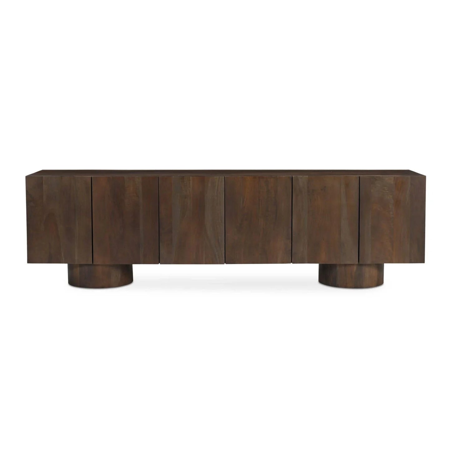 Luxury Neem Wood 6-Door Media Unit Modern Italian Style for Villa