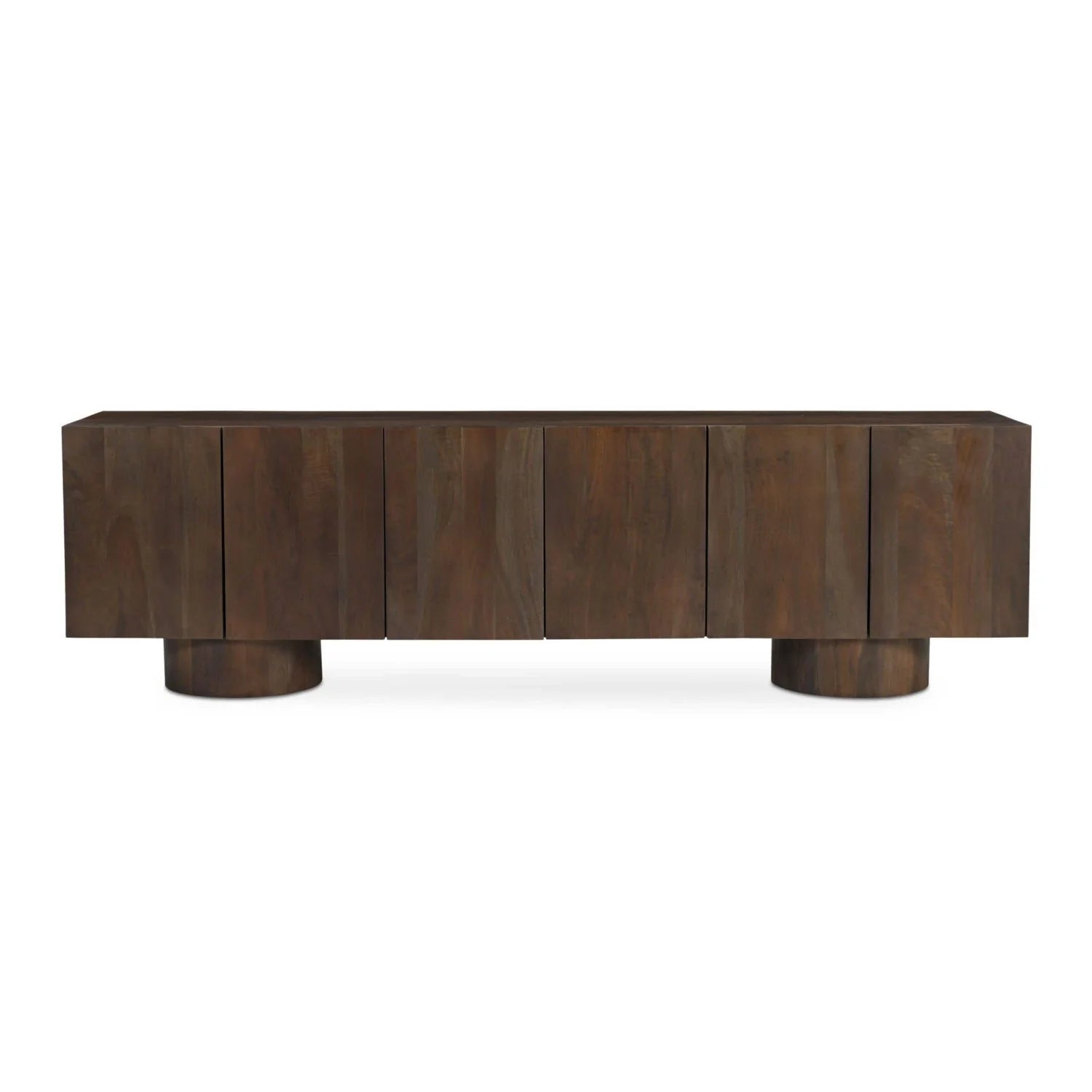 Luxury Neem Wood 6-Door Media Unit Modern Italian Style for Villa