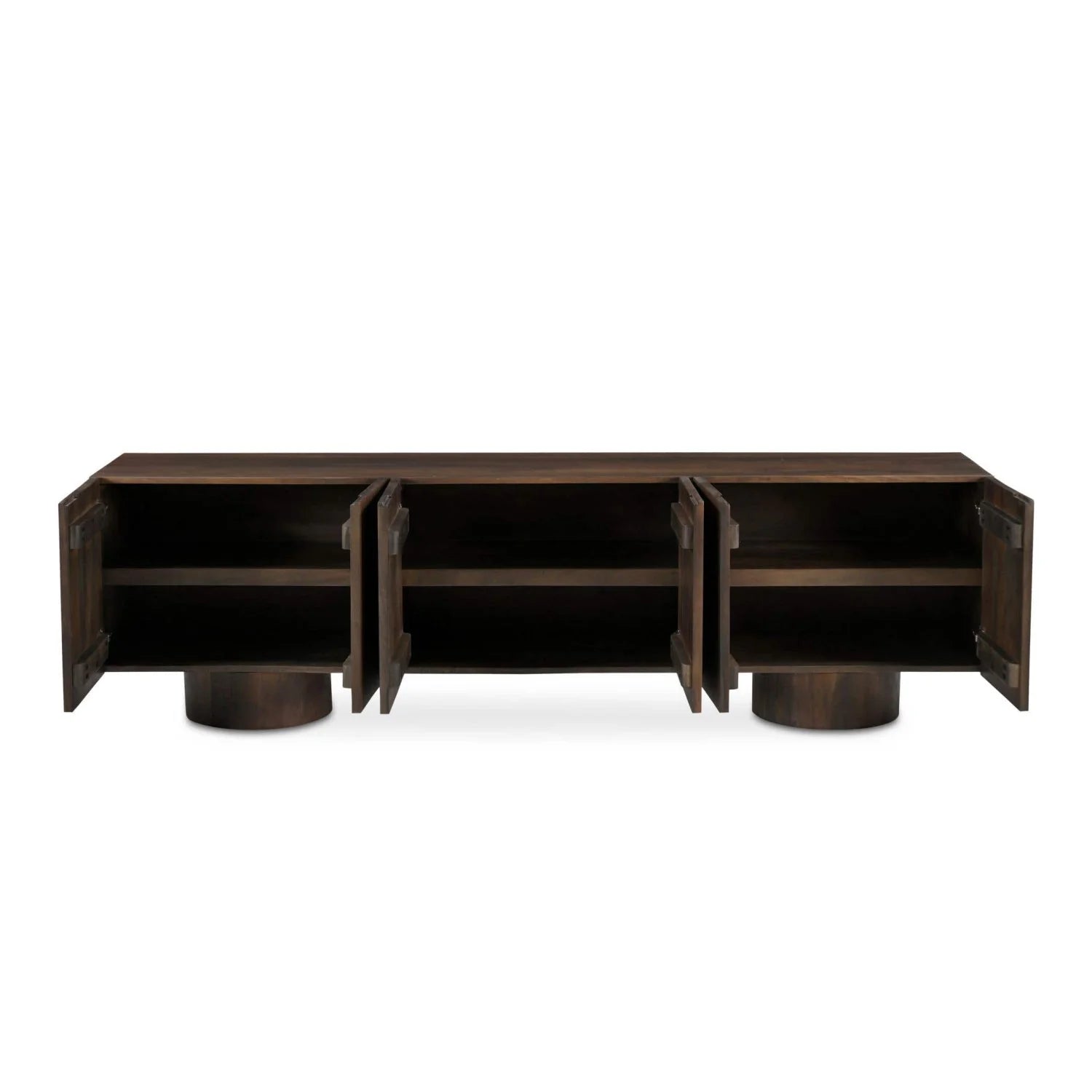 Luxury Neem Wood 6-Door Media Unit Modern Italian Style for Villa
