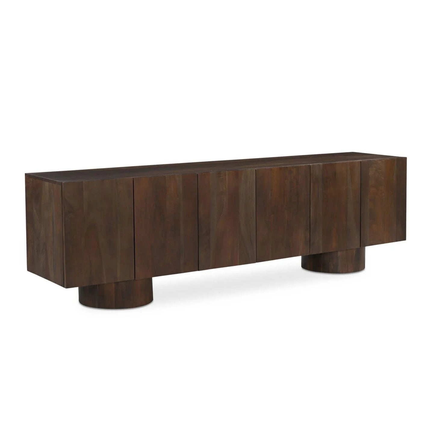 Luxury Neem Wood 6-Door Media Unit Modern Italian Style for Villa