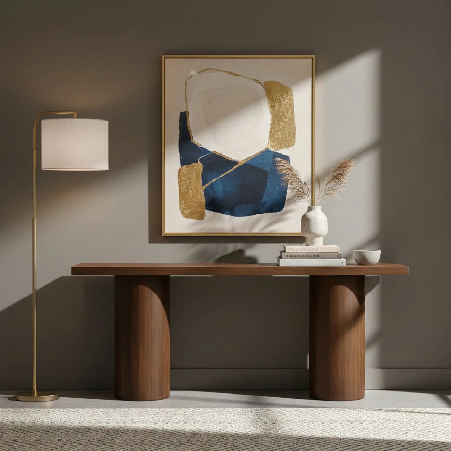 Luxury Neem Wood Console Table Modern Italian Style for Villa
