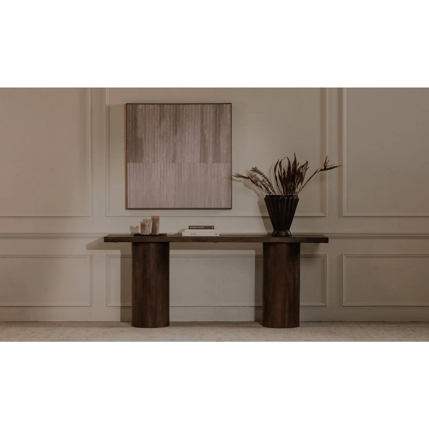 Luxury Neem Wood Console Table Modern Italian Style for Villa