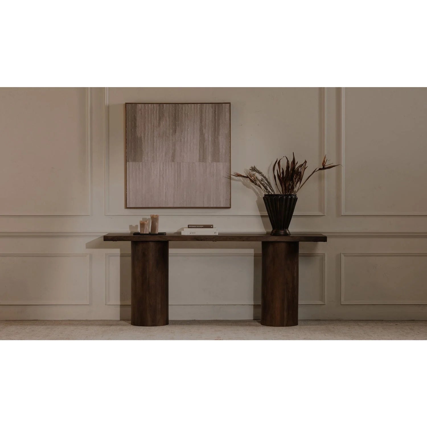 Luxury Neem Wood Console Table Modern Italian Style for Villa