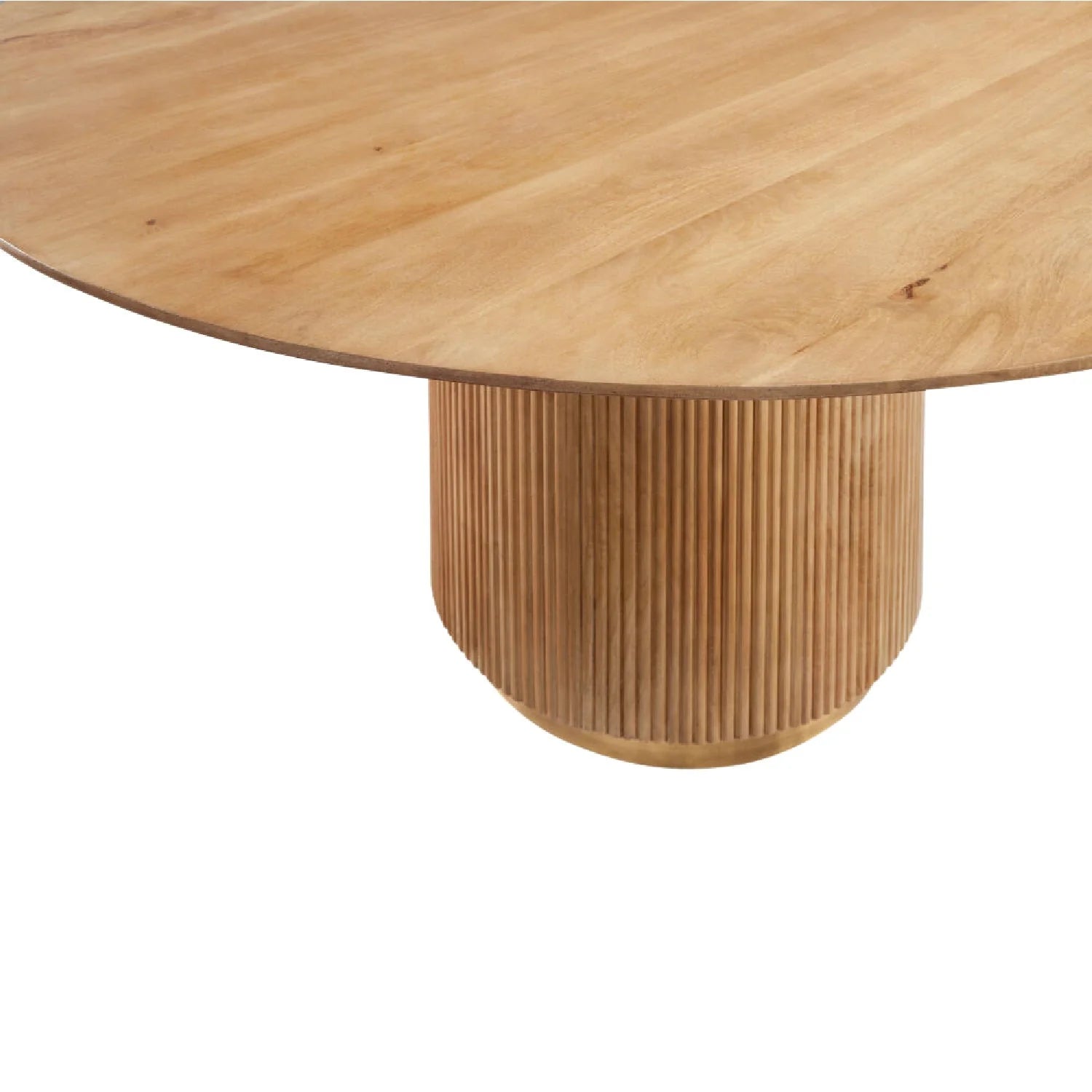 Luxury Nems Reeded Wood Round Dining Table Modern Italian Style for Villa