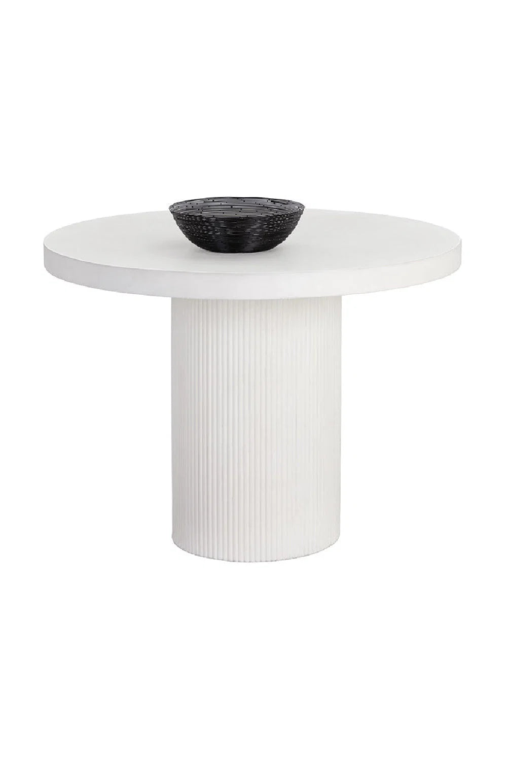 Luxury Nicolette White Concrete Round Dining Table Modern Italian Style for Villa