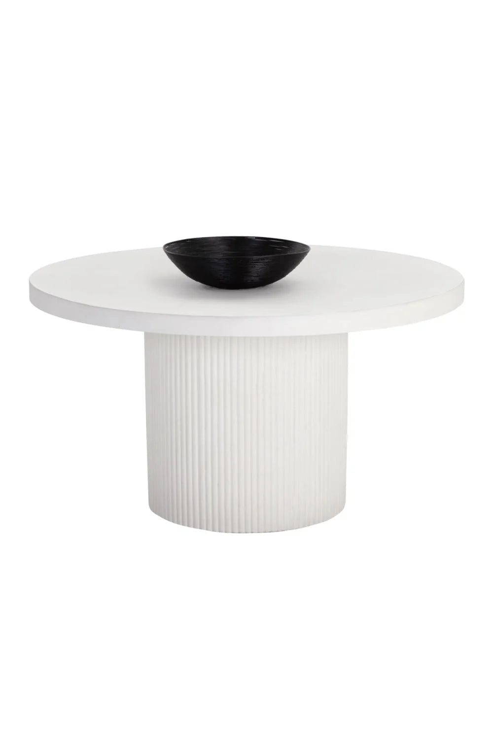 Luxury Nicolette White Concrete Round Dining Table Modern Italian Style for Villa