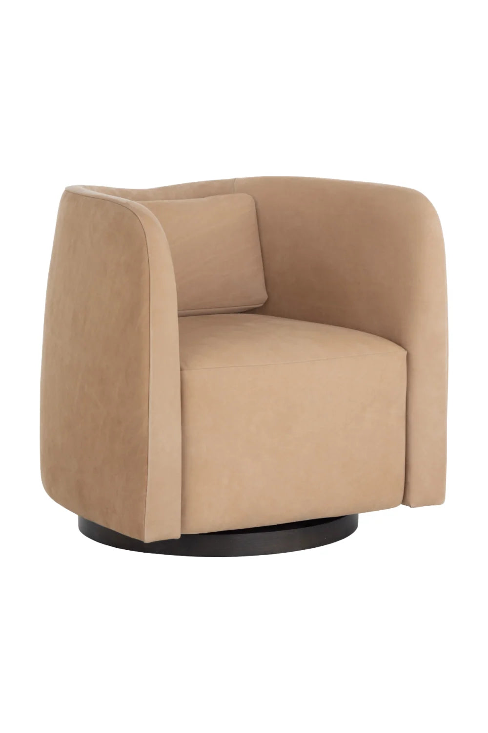 Luxury Nubuck Leather Swivel Lounge Chair Modern Italian Style for Villa