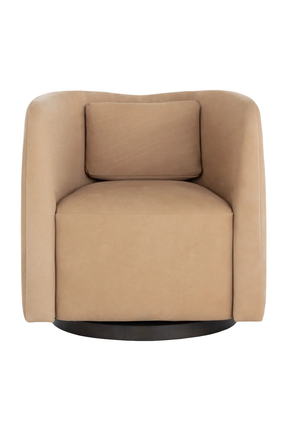 Luxury Nubuck Leather Swivel Lounge Chair Modern Italian Style for Villa