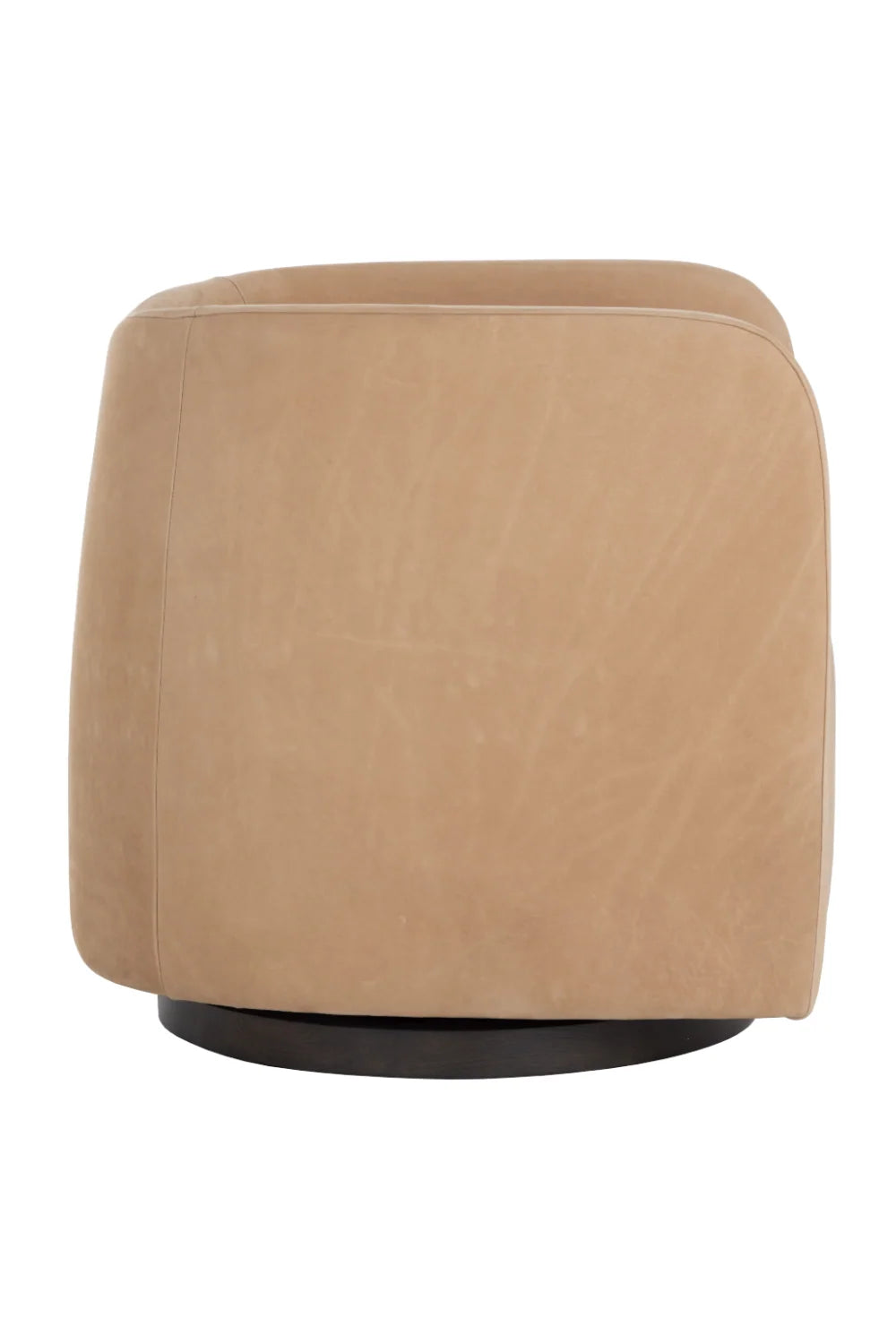 Luxury Nubuck Leather Swivel Lounge Chair Modern Italian Style for Villa