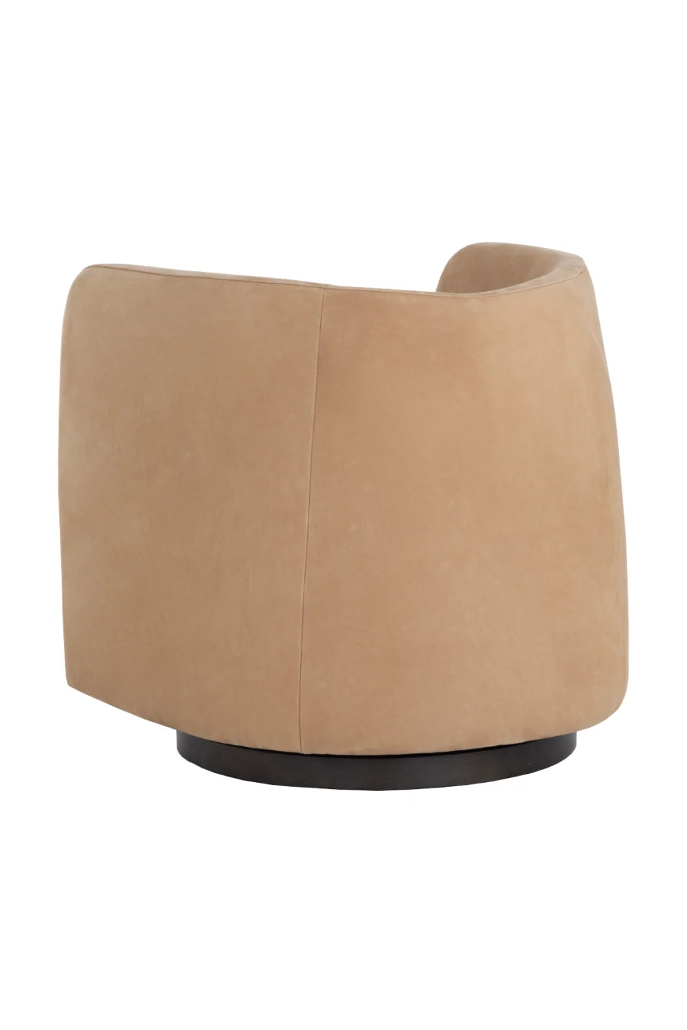 Luxury Nubuck Leather Swivel Lounge Chair Modern Italian Style for Villa
