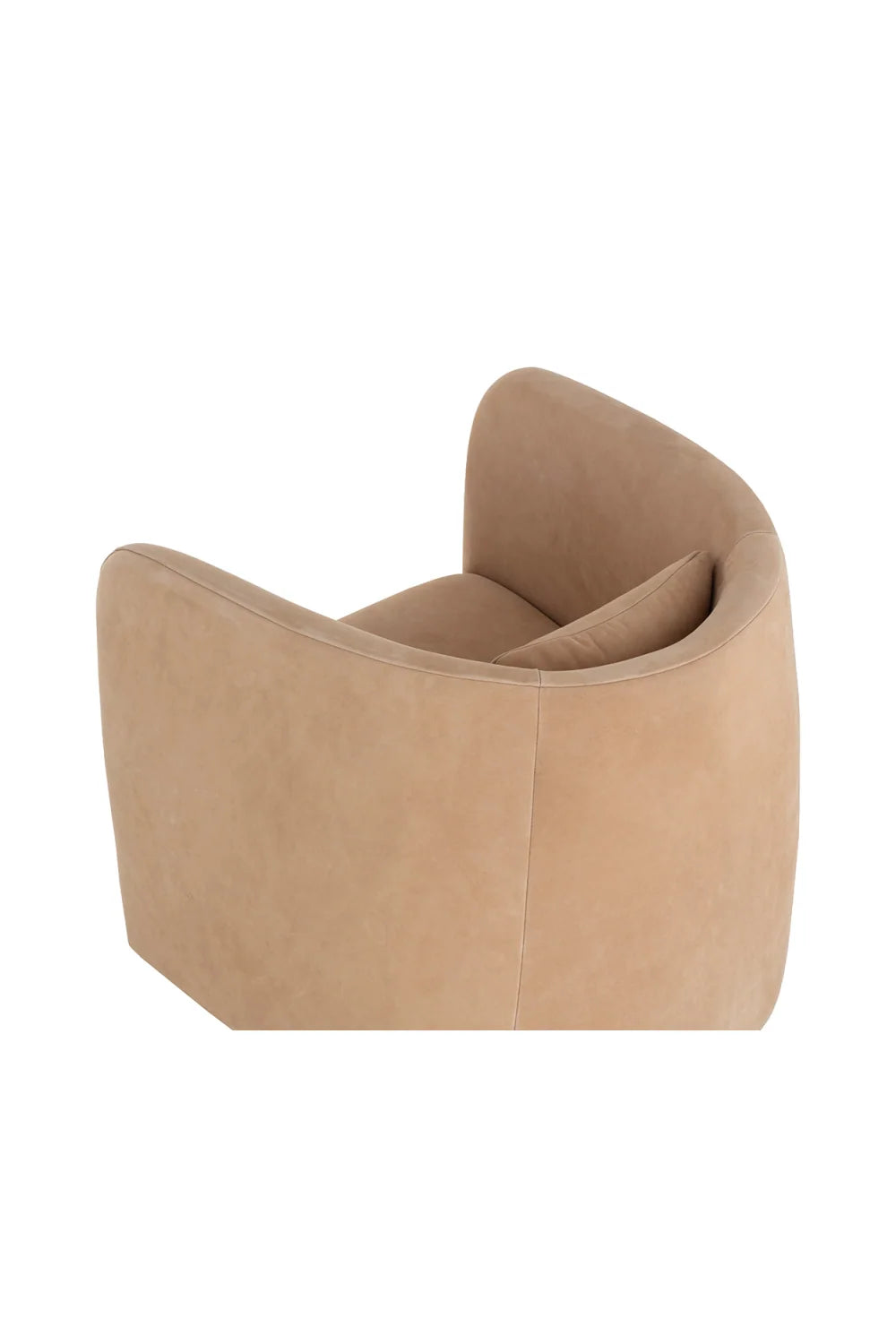 Luxury Nubuck Leather Swivel Lounge Chair Modern Italian Style for Villa