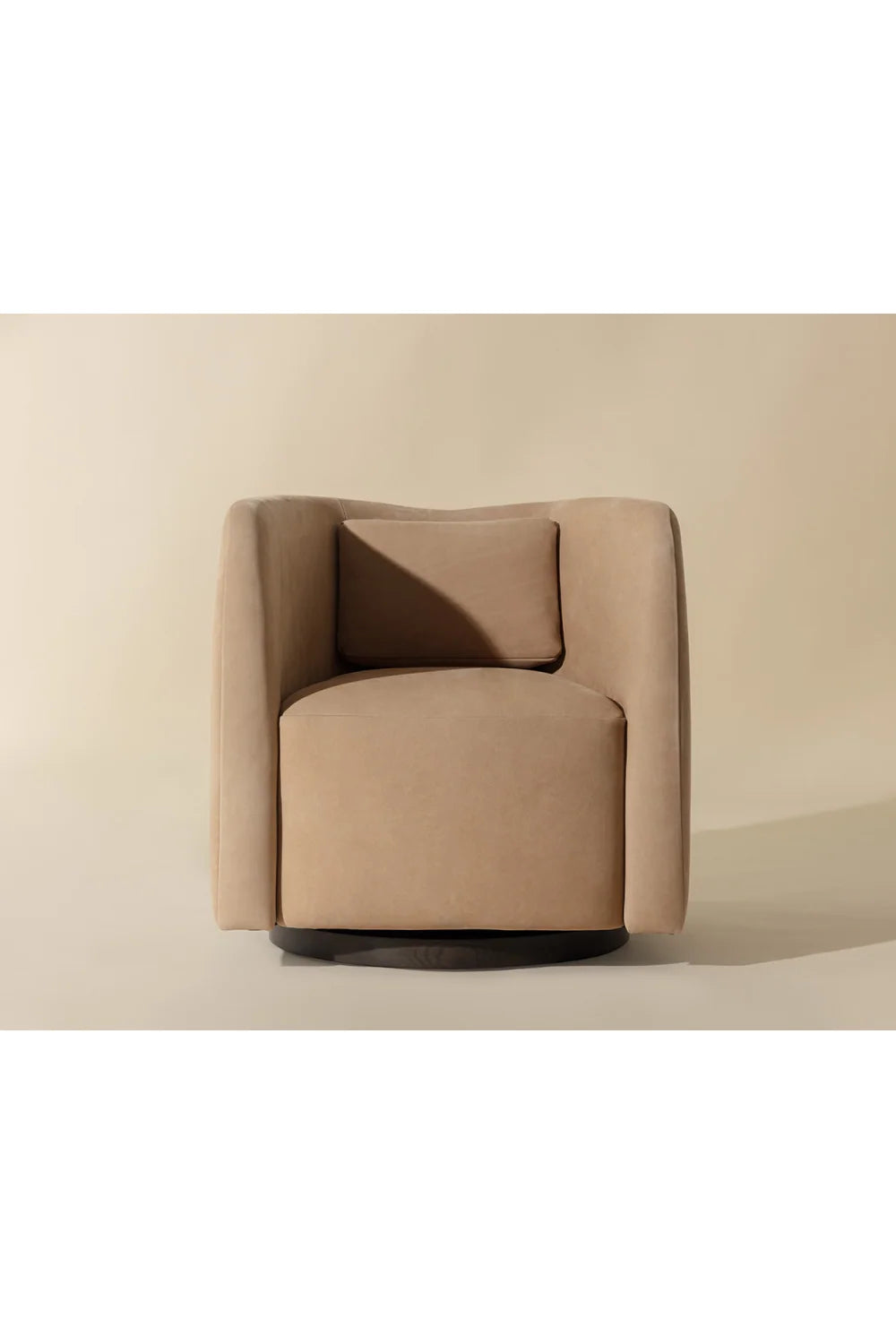 Luxury Nubuck Leather Swivel Lounge Chair Modern Italian Style for Villa