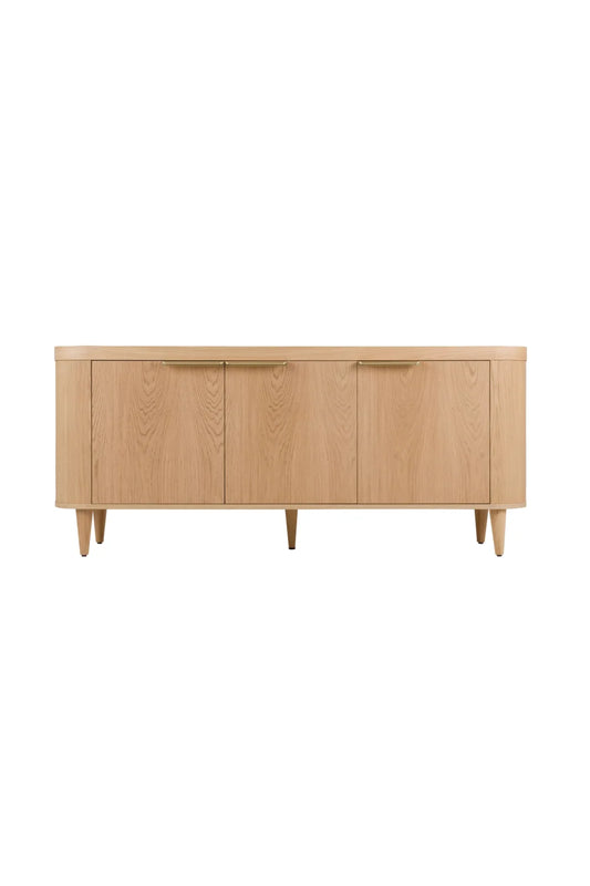 Luxury Oak 3-Door Sideboard European Style for Villa